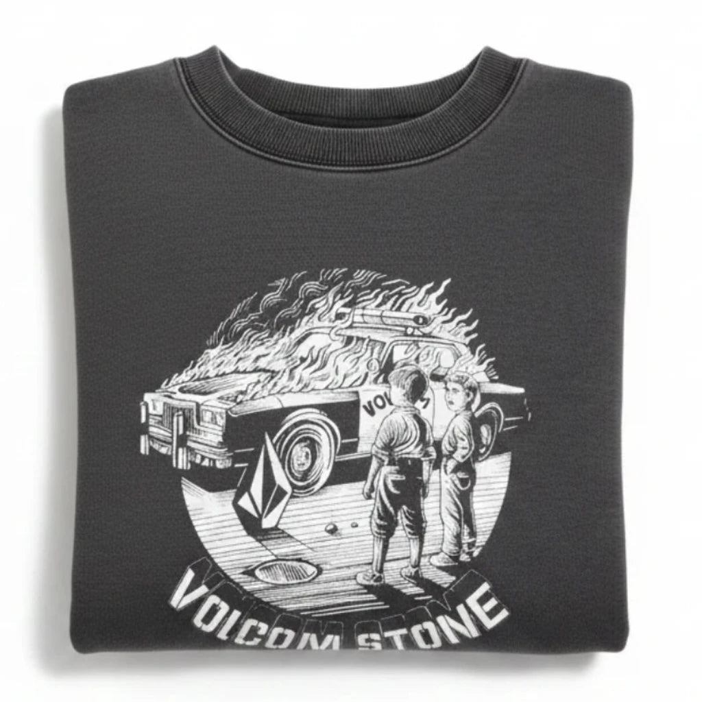Volcom Lifer Crew - Washed Black