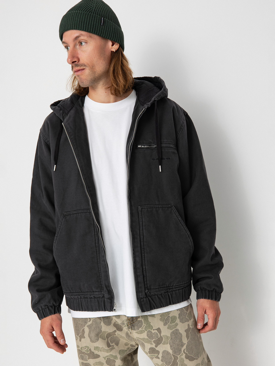 Quiksilver Straight Out Insulated Hood Jacket - Tarmac