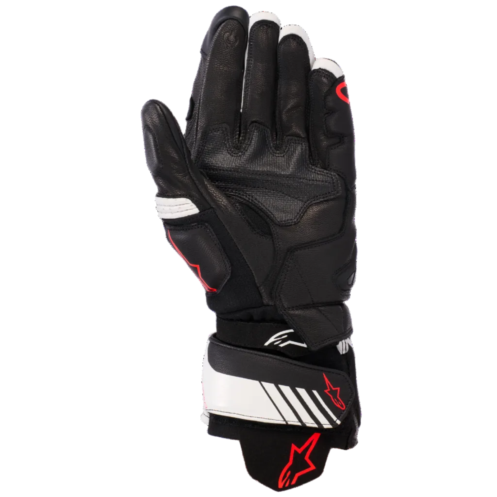 Gp Plus R V3 leren handschoenen - zwart/wit/rood fluorescerend