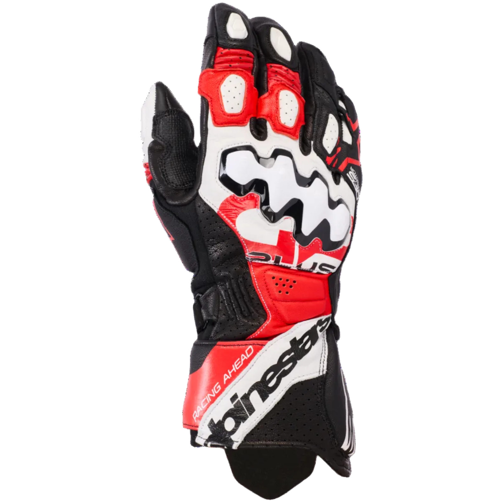 Gp Plus R V3 leren handschoenen - zwart/wit/felrood