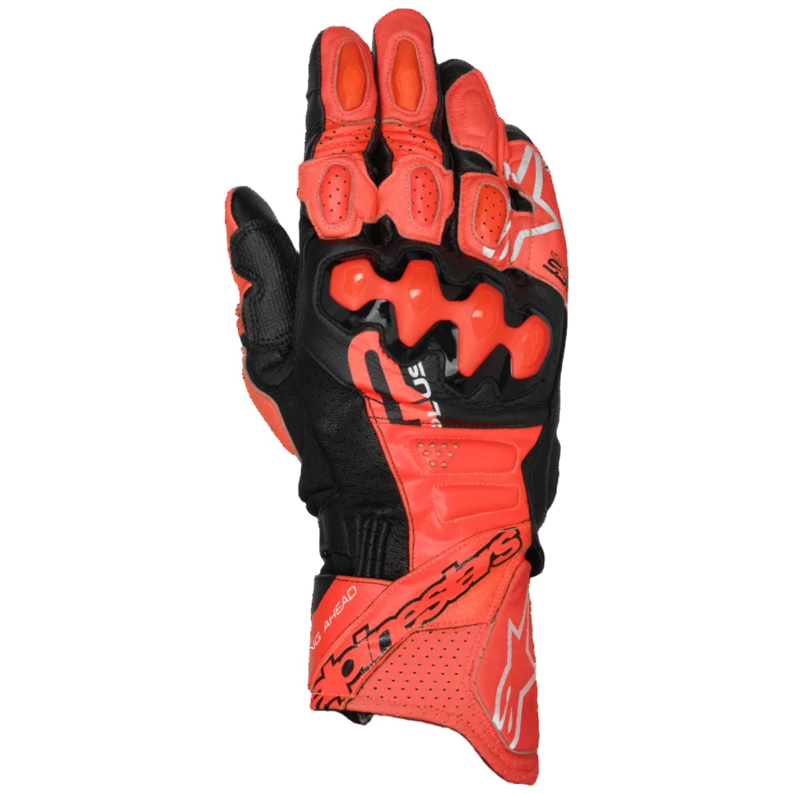 Gp Plus R V3 Leather Gloves - Bright Red/Red Fluo/Black