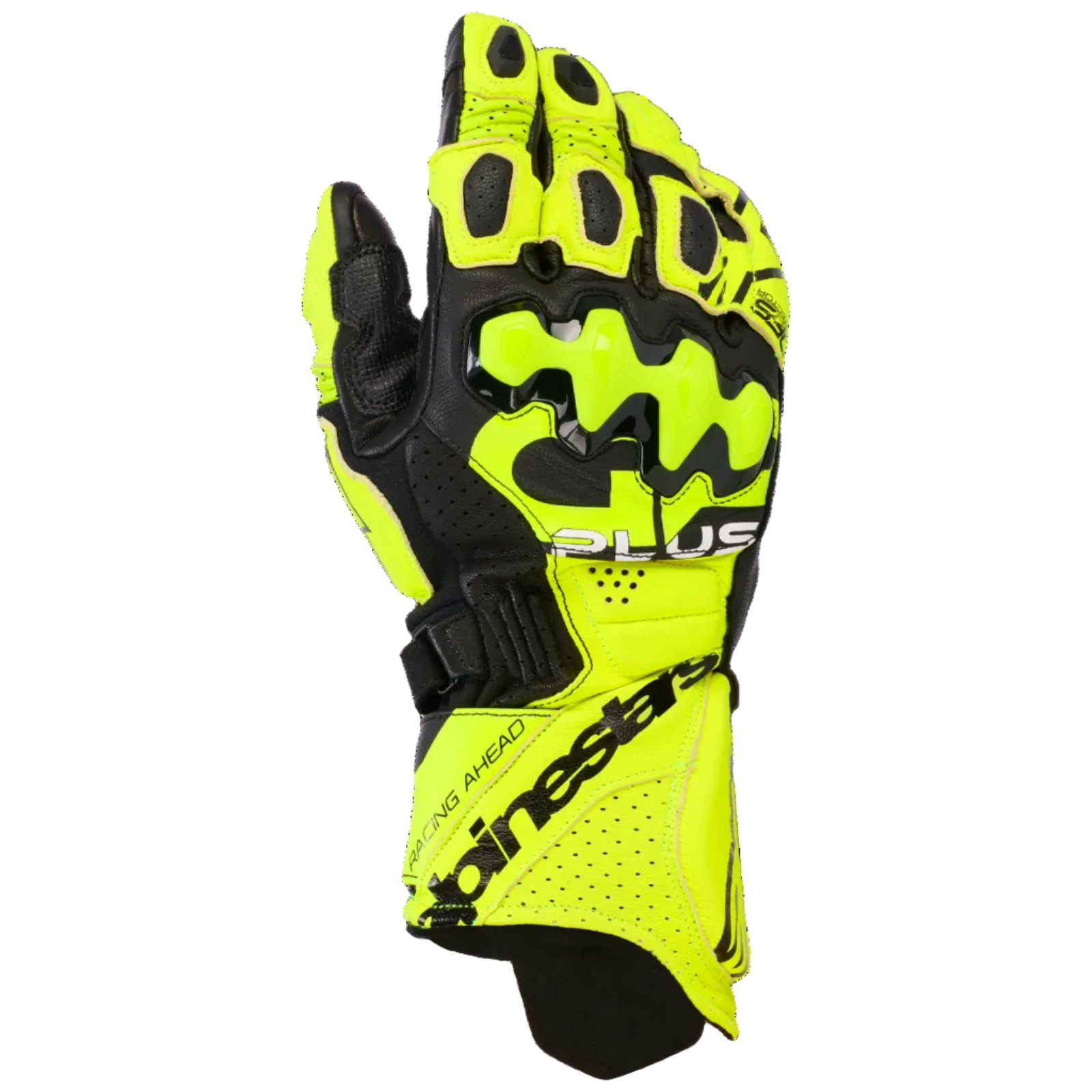 Gp Plus R V3 Leather Gloves - Yellow Fluo/Black