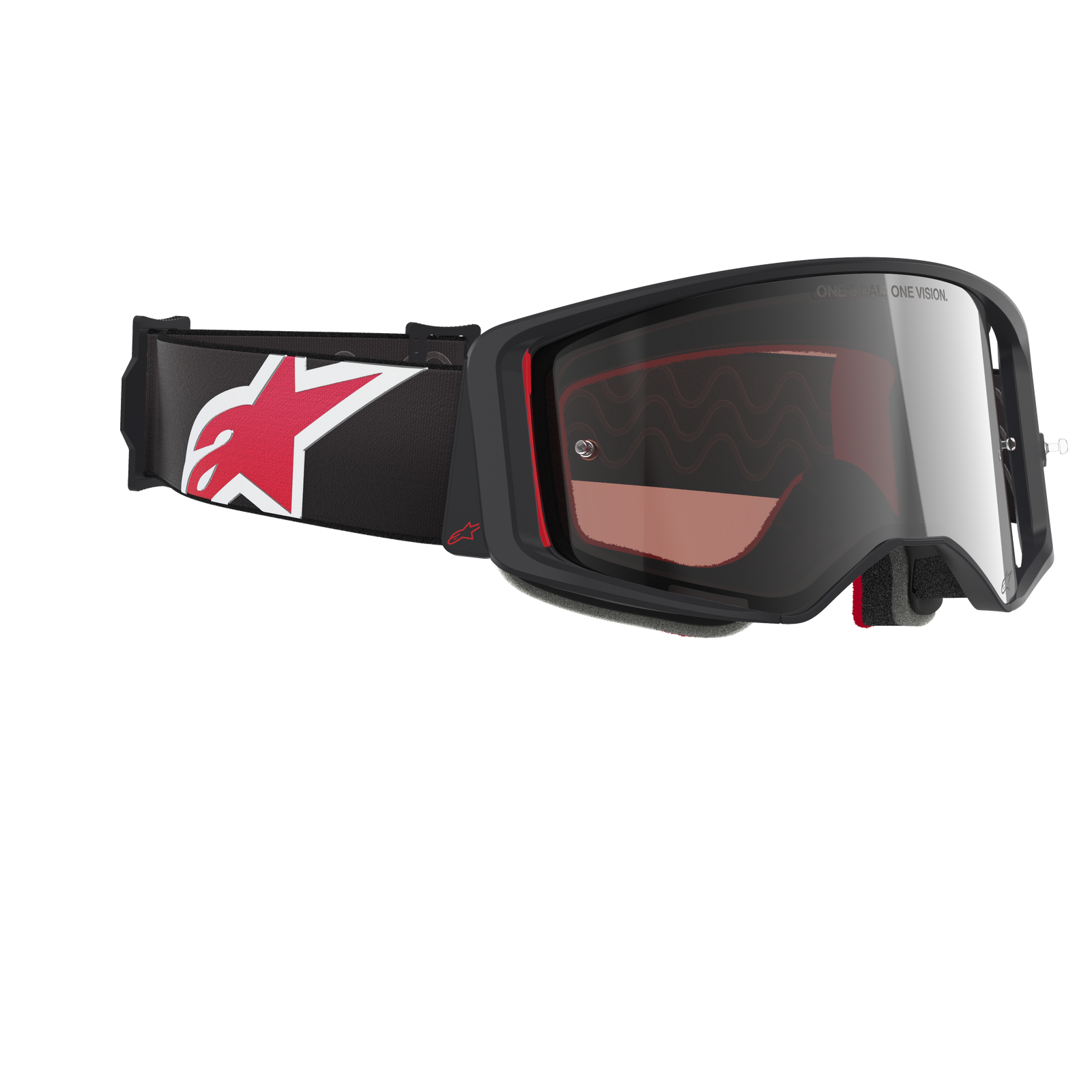 Alpinestars Supertech Corp Goggles Absolute Vision - Zwart Rood Spiegel Zilver