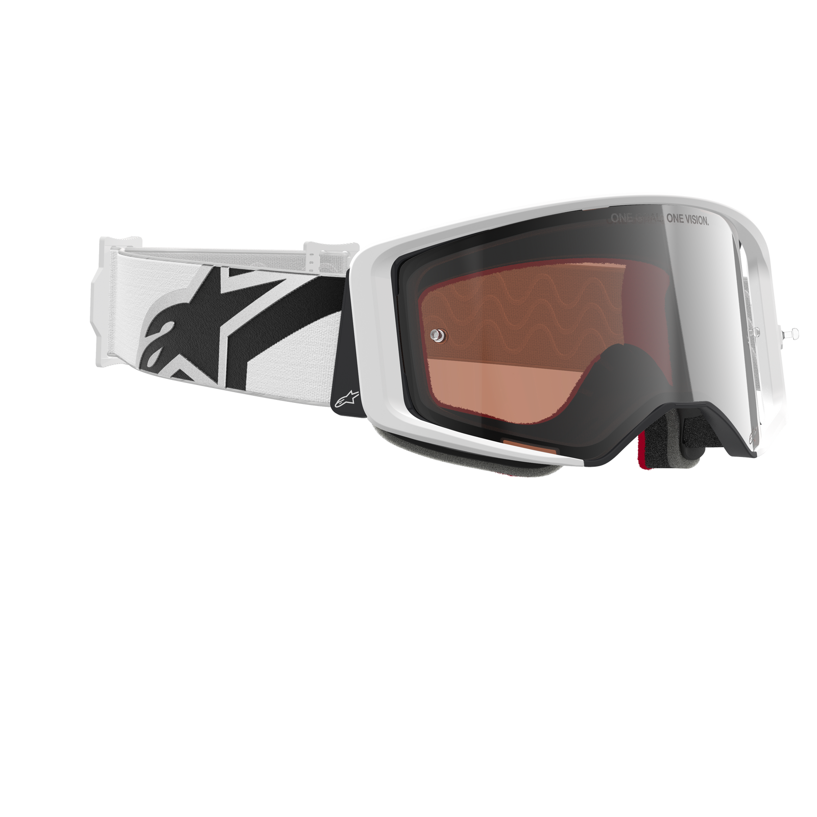 Alpinestars Supertech Corp Absolute Vision skibril - Wit Spiegelzilver