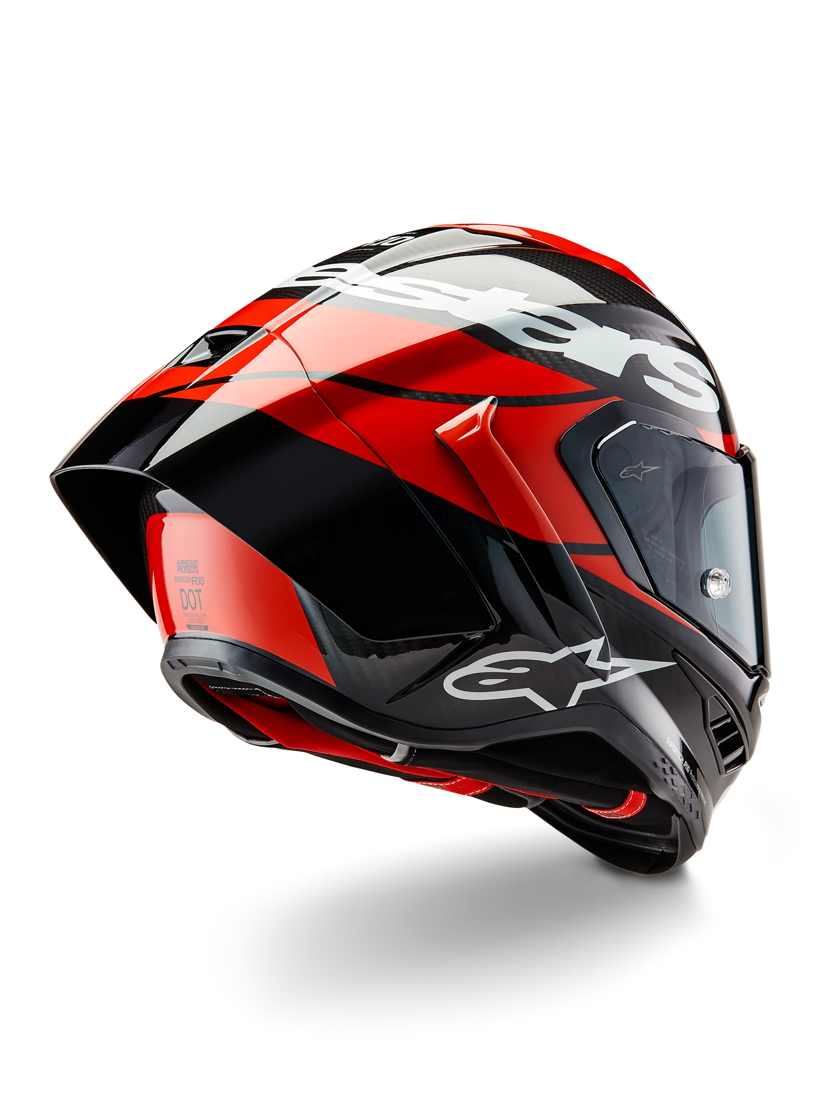 Alpinestars Supertech R10 Element Helmet - Black/Carbon Bright Red/White Glossy