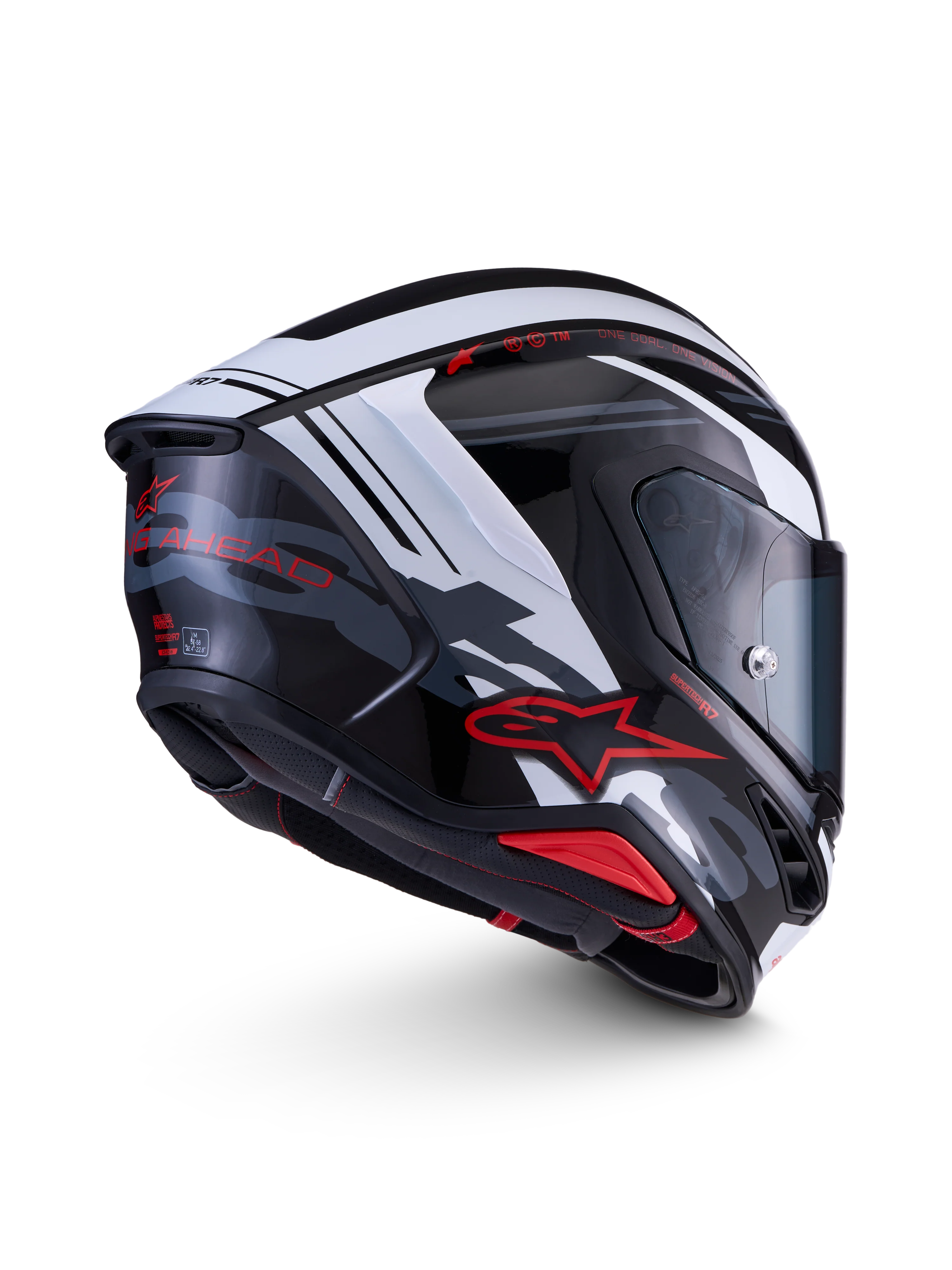 Alpinestars S-R7 A-Core Helmet - Red/White/Red Glossy