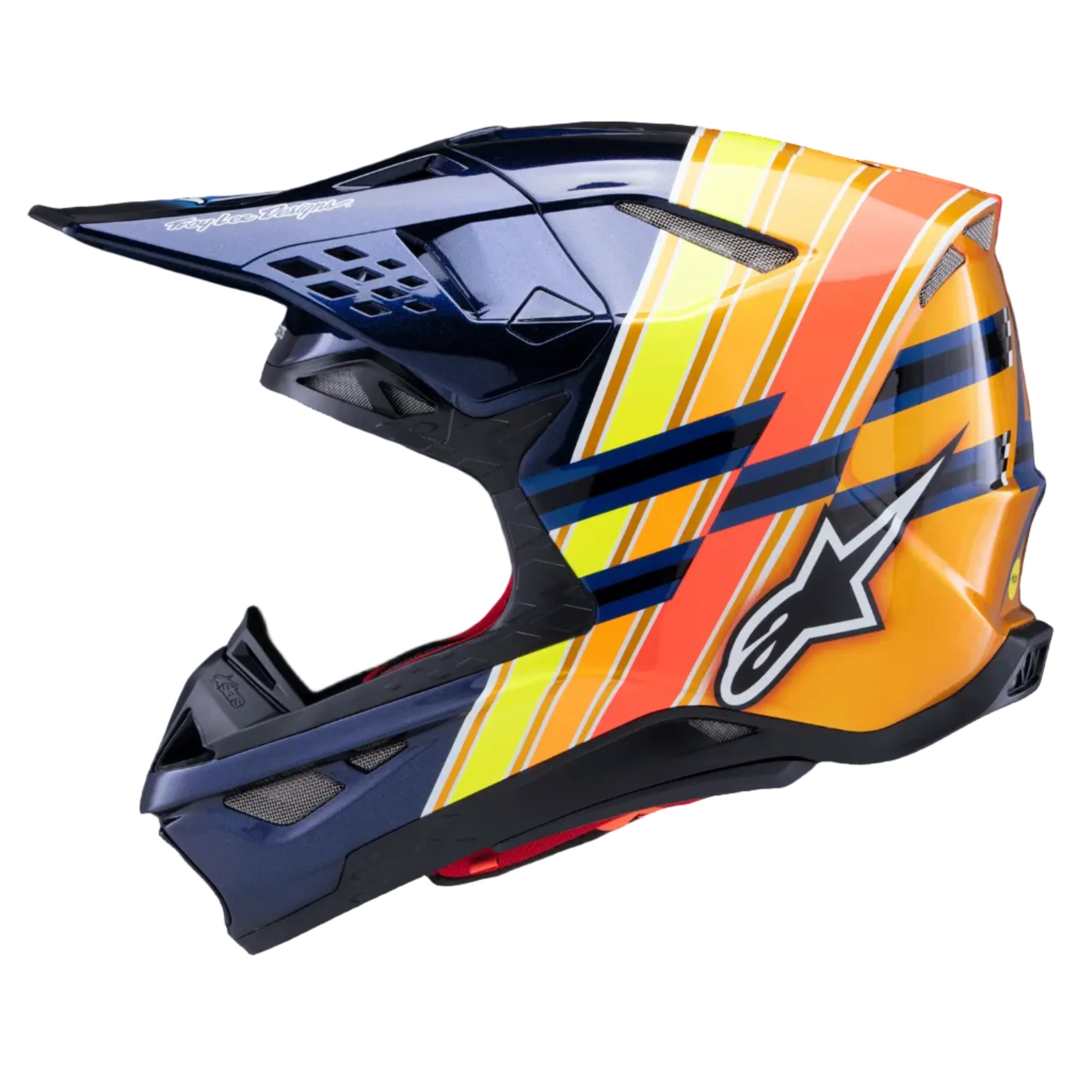 Alpinestars S-M10 TLD Edition Helmet - Dark Blue/Orange/Yellow Fluo/Red