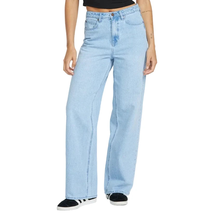 Volcom Stoned Boyfriend High Rise Jeans - Blue Bird
