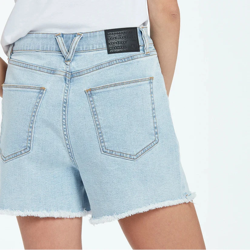 Volcom Womens Stone Step High Rise Short - Thrifter Blue Light