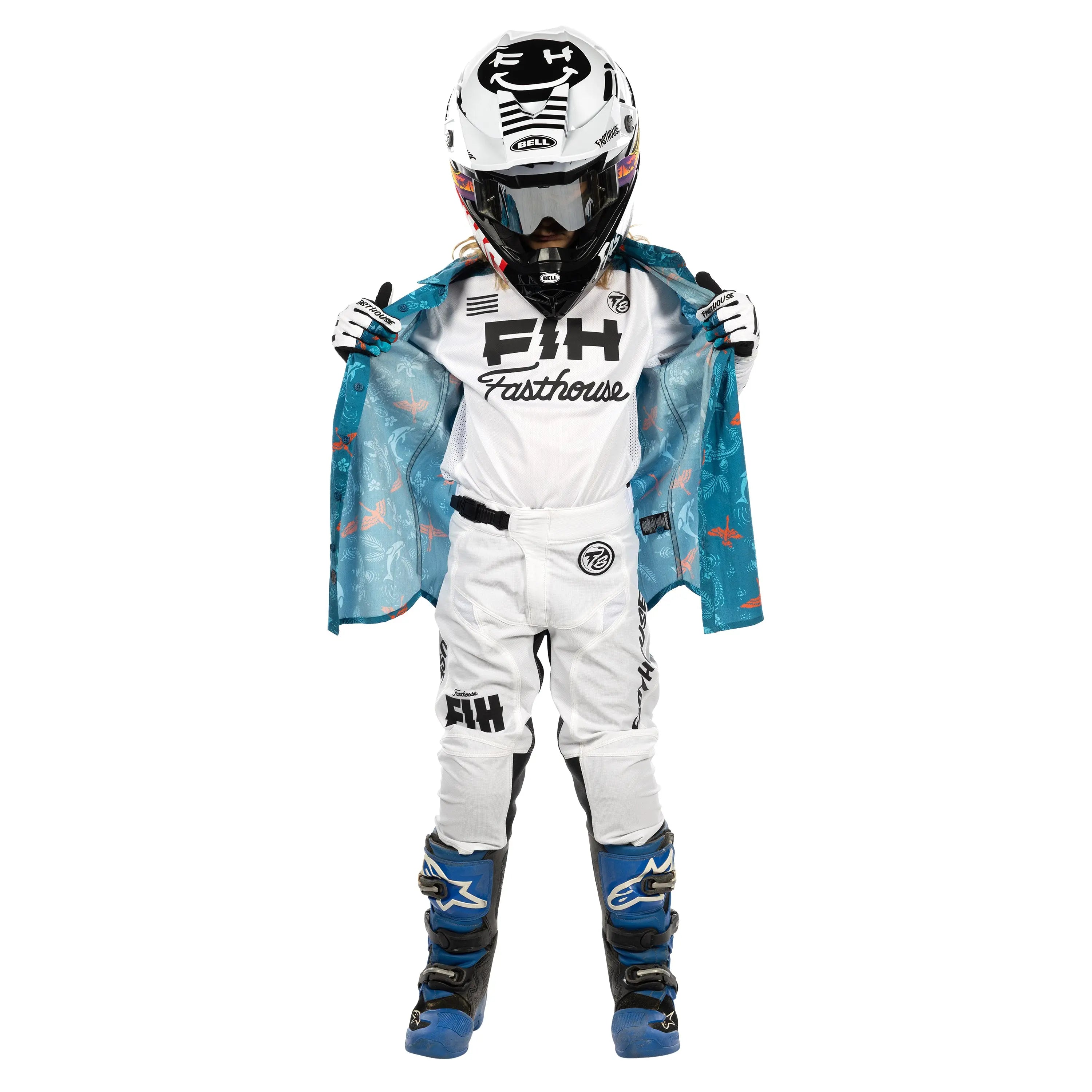 Fasthouse TB Island Hopper Grindhouse Youth Jersey - White