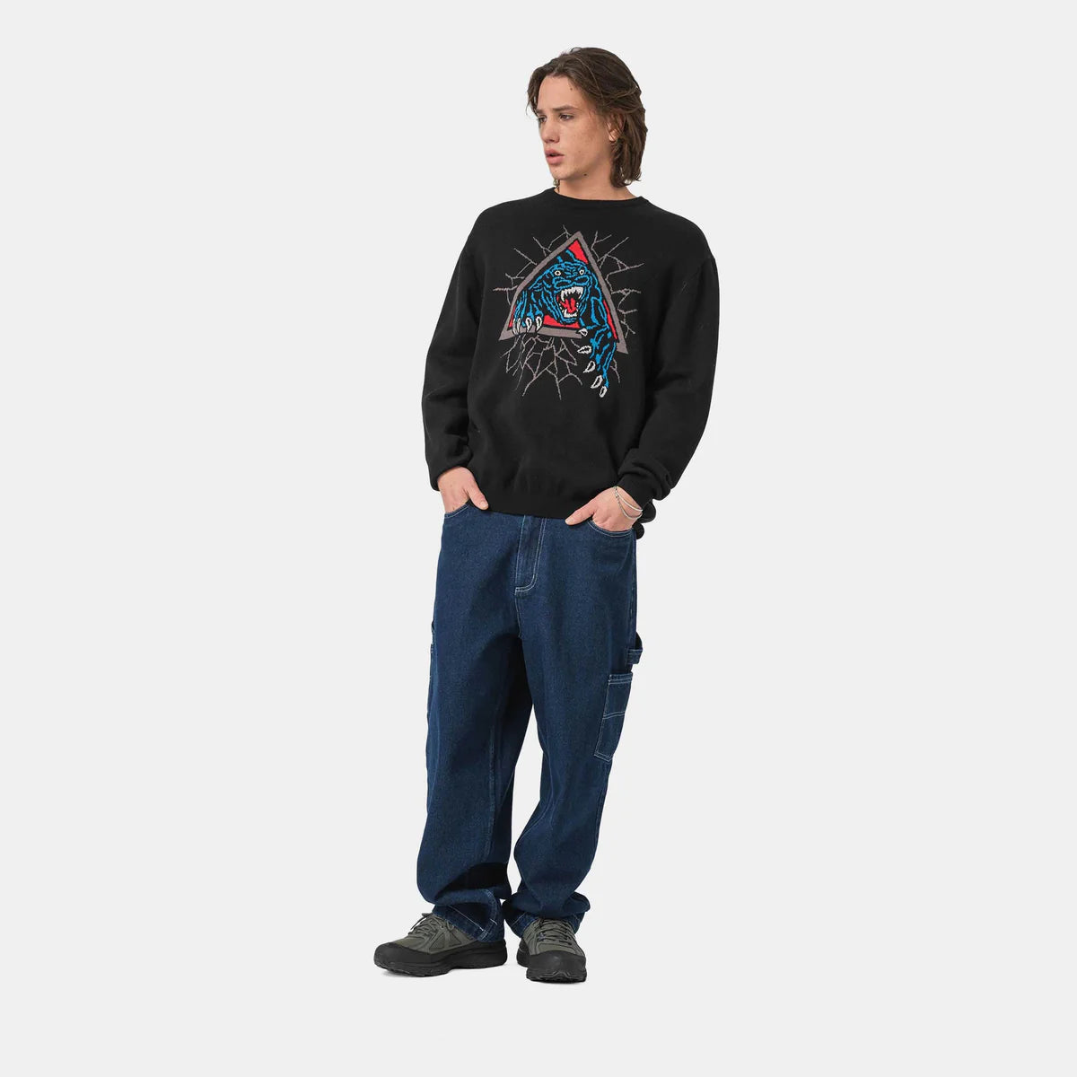 Santa Cruz Natas Panther Knit Crew - Black