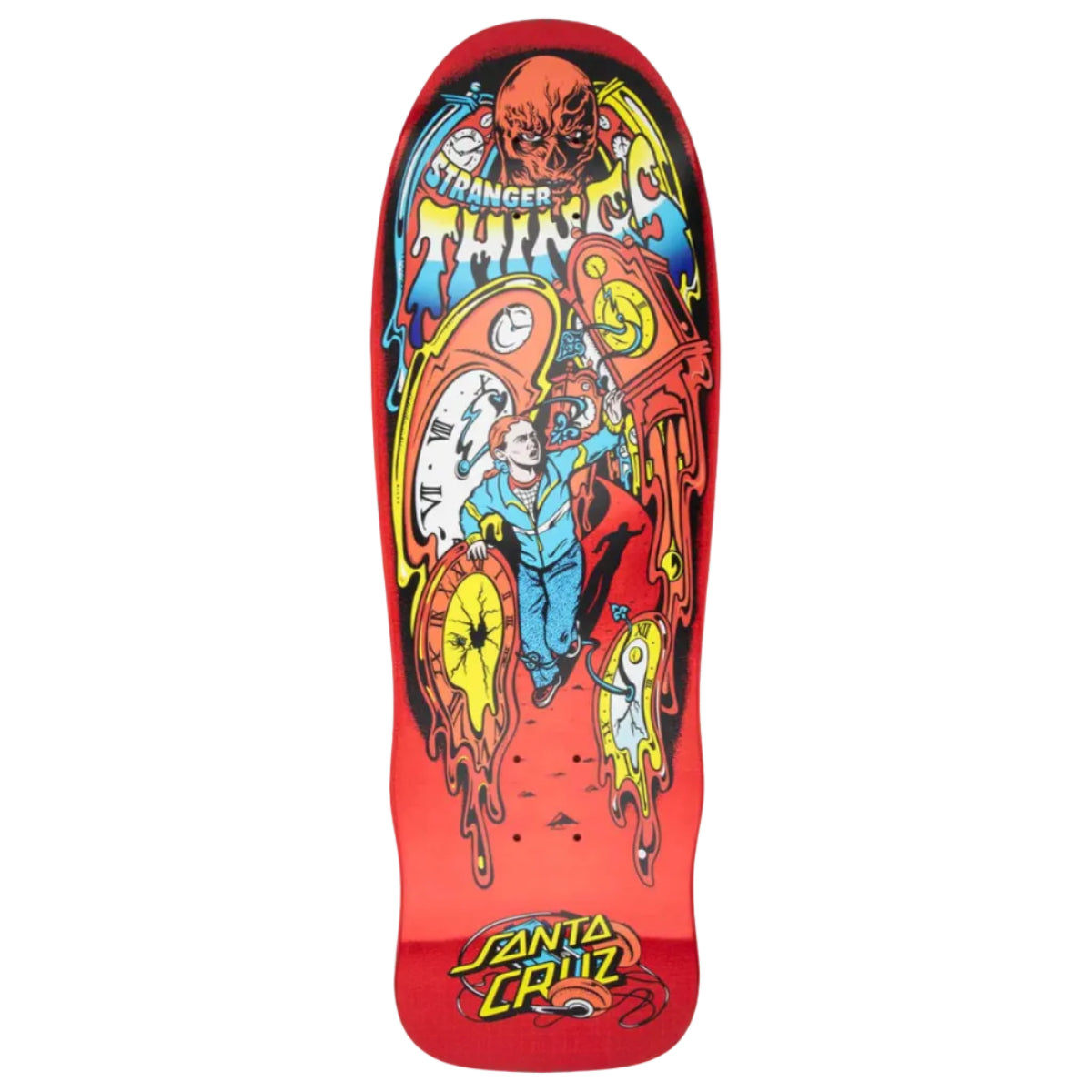 Santa Cruz X Stranger Things Melting Clock Skateboard Deck 9.7in x 29.4 in