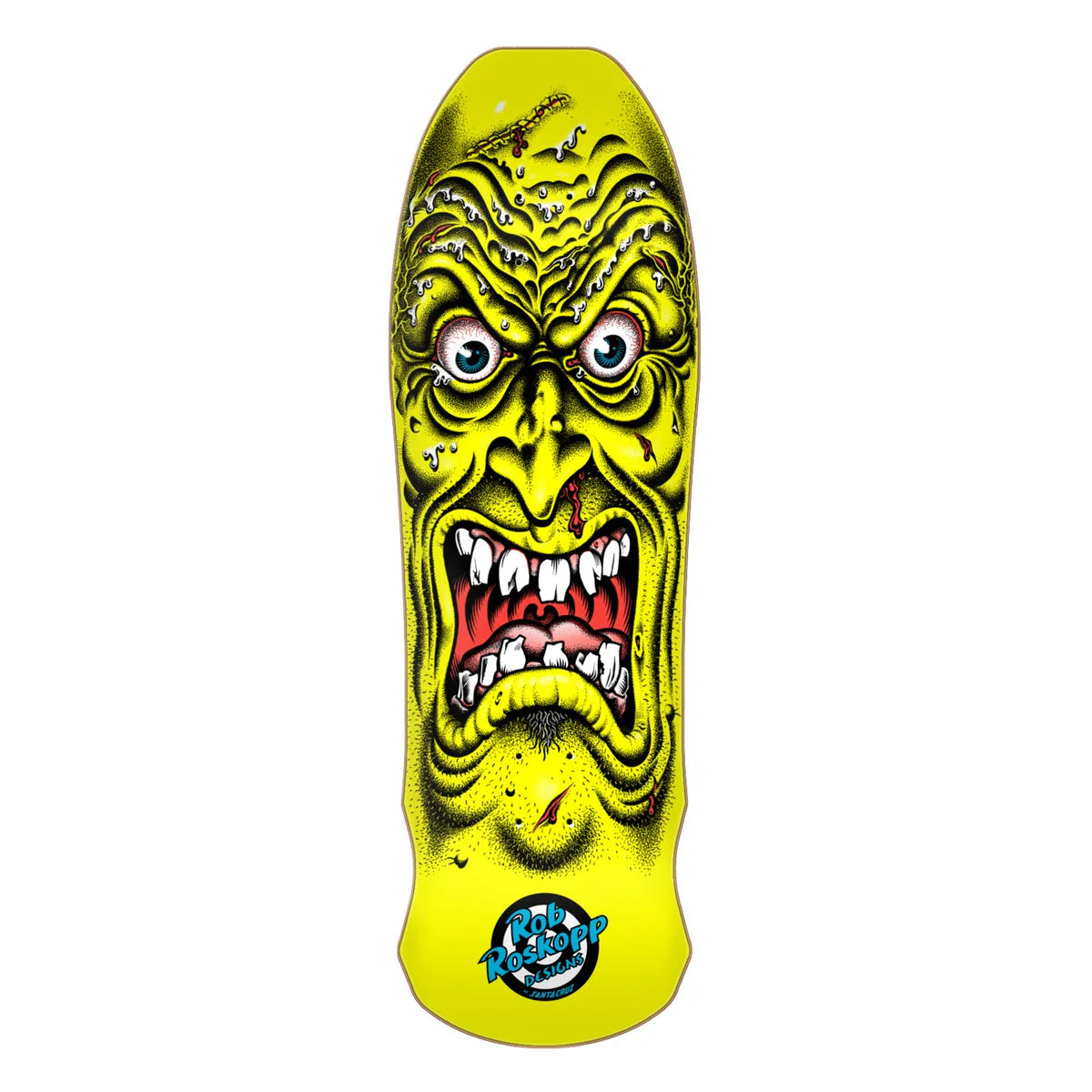 Santa Cruz Roskopp Face Reissue Skateboard Deck 9.50in x 31in Yellow