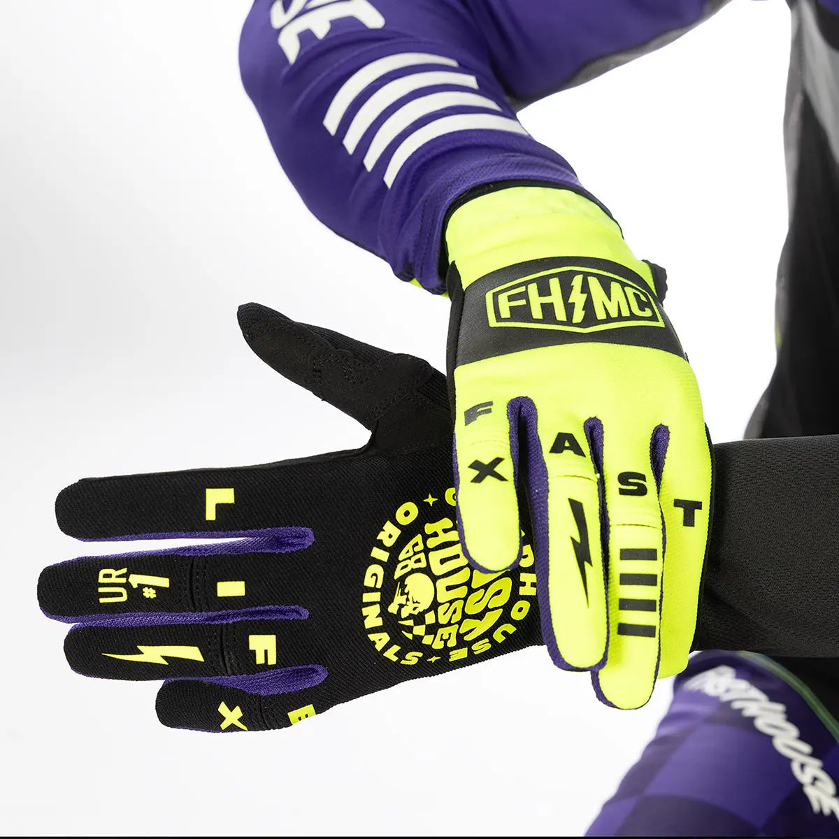 Fasthouse Speed Style Atomic Youth Glove - High Viz/Black