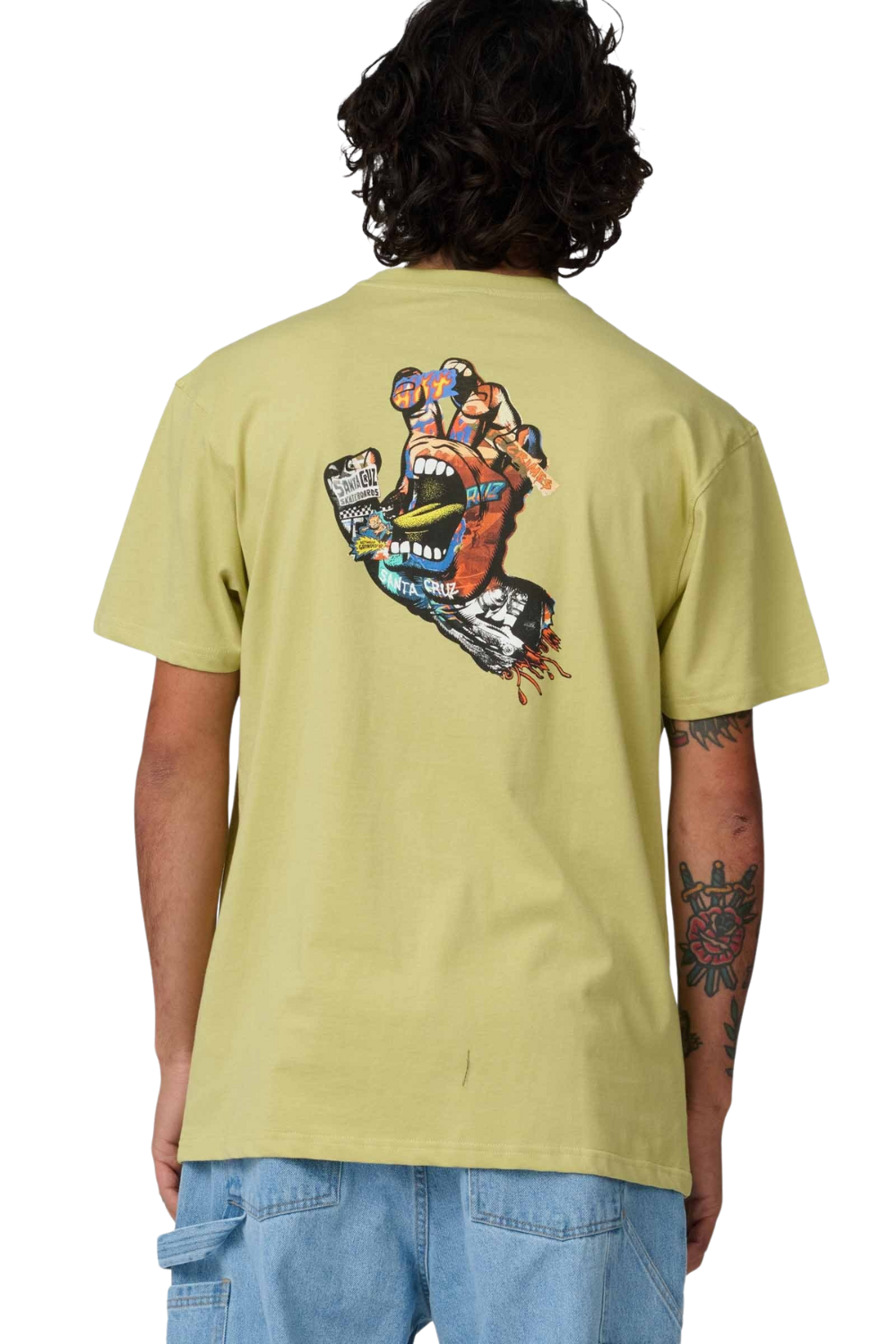 Santa Cruz Collage Hand T-Shirt - Faded Khaki