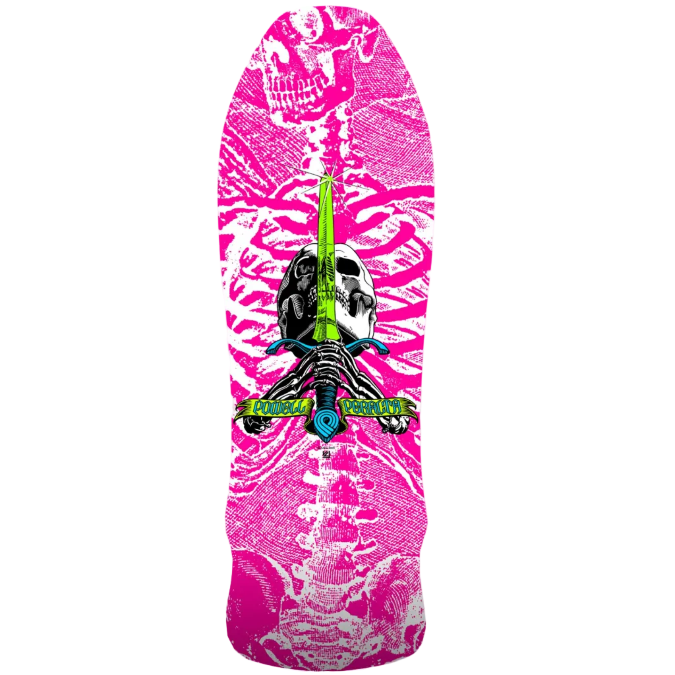 Powell Peralta GeeGah Skull & Sword Reissue Deck 9,75 x 30 - Hot Pink