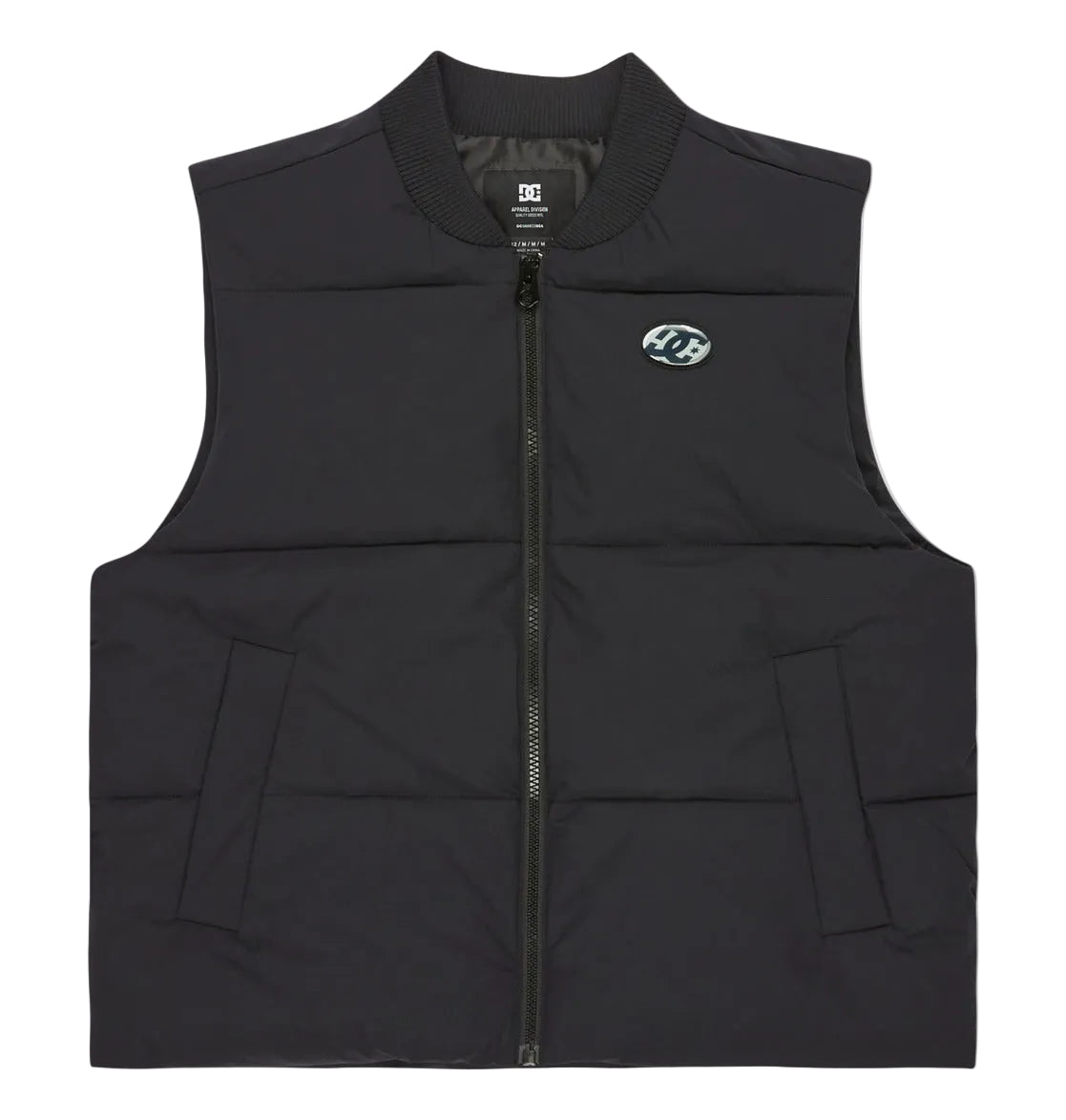 DC Youth Rover gewatteerd bodywarmer vest met rits - zwart