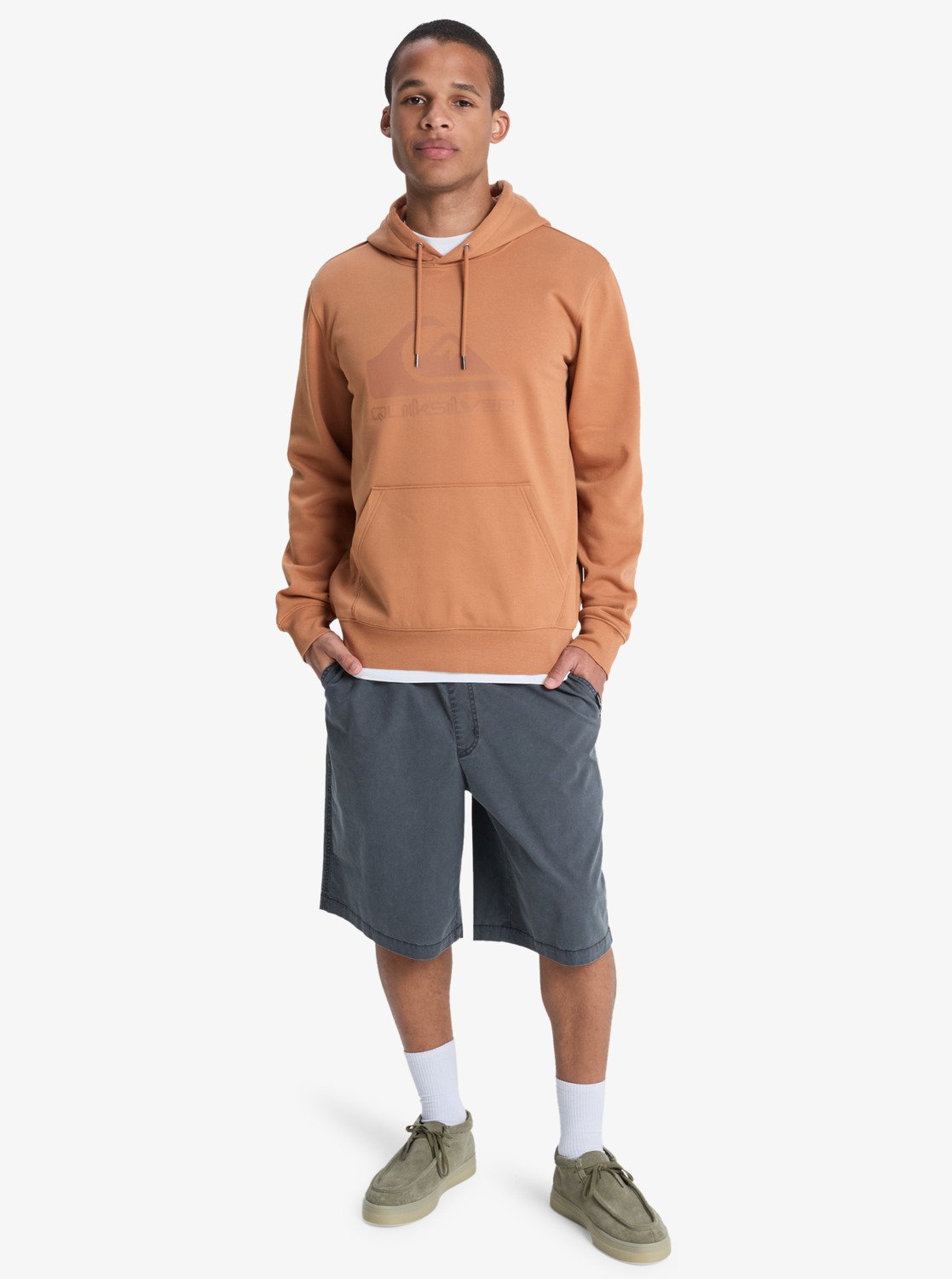 Quiksilver Comp Logo Hoodie - Tobacco Brown