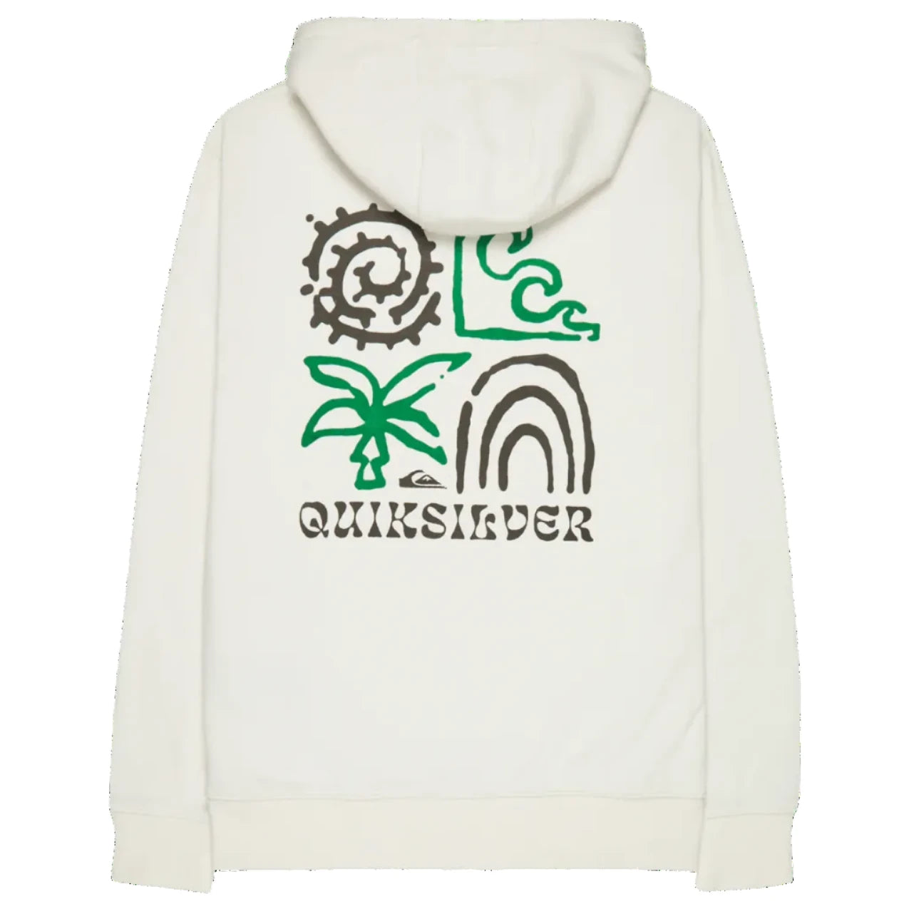 Quiksilver Screen Hoodie Front & Back - Snow White