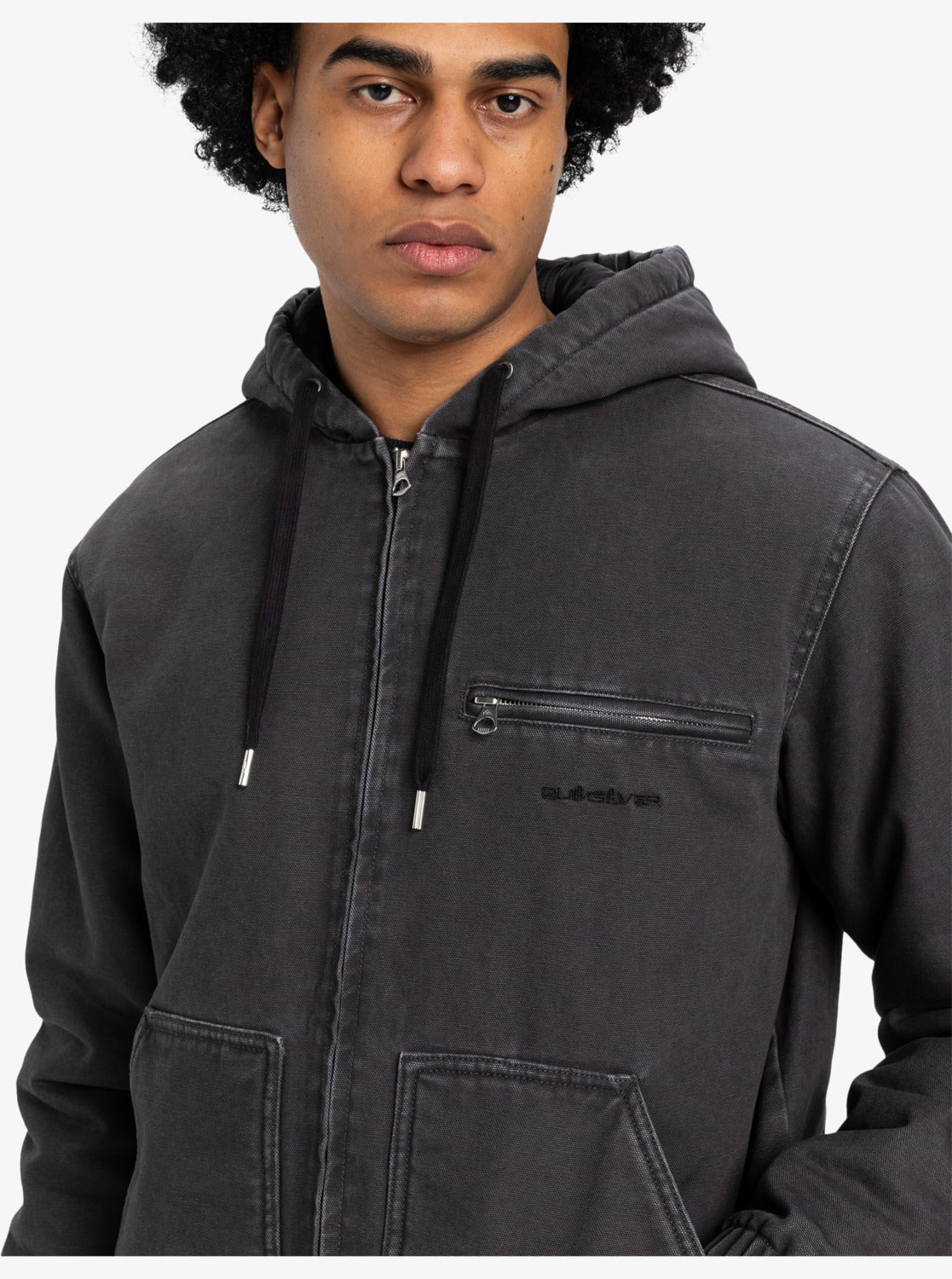 Quiksilver Straight Out Insulated Hood Jacket - Tarmac