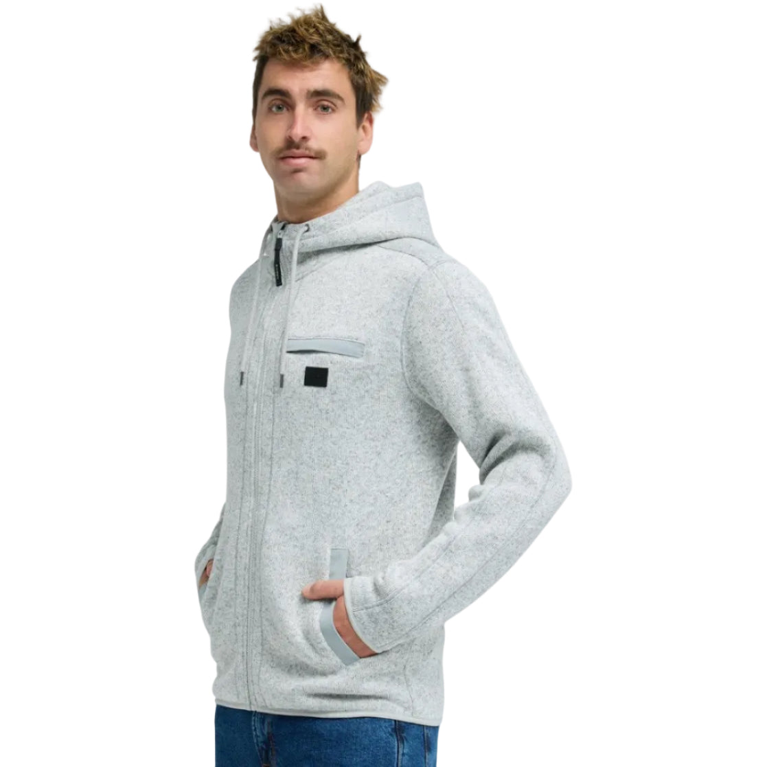 Quiksilver Keller Outdoor Zip Fleece Hoodie - Light Grey Heather