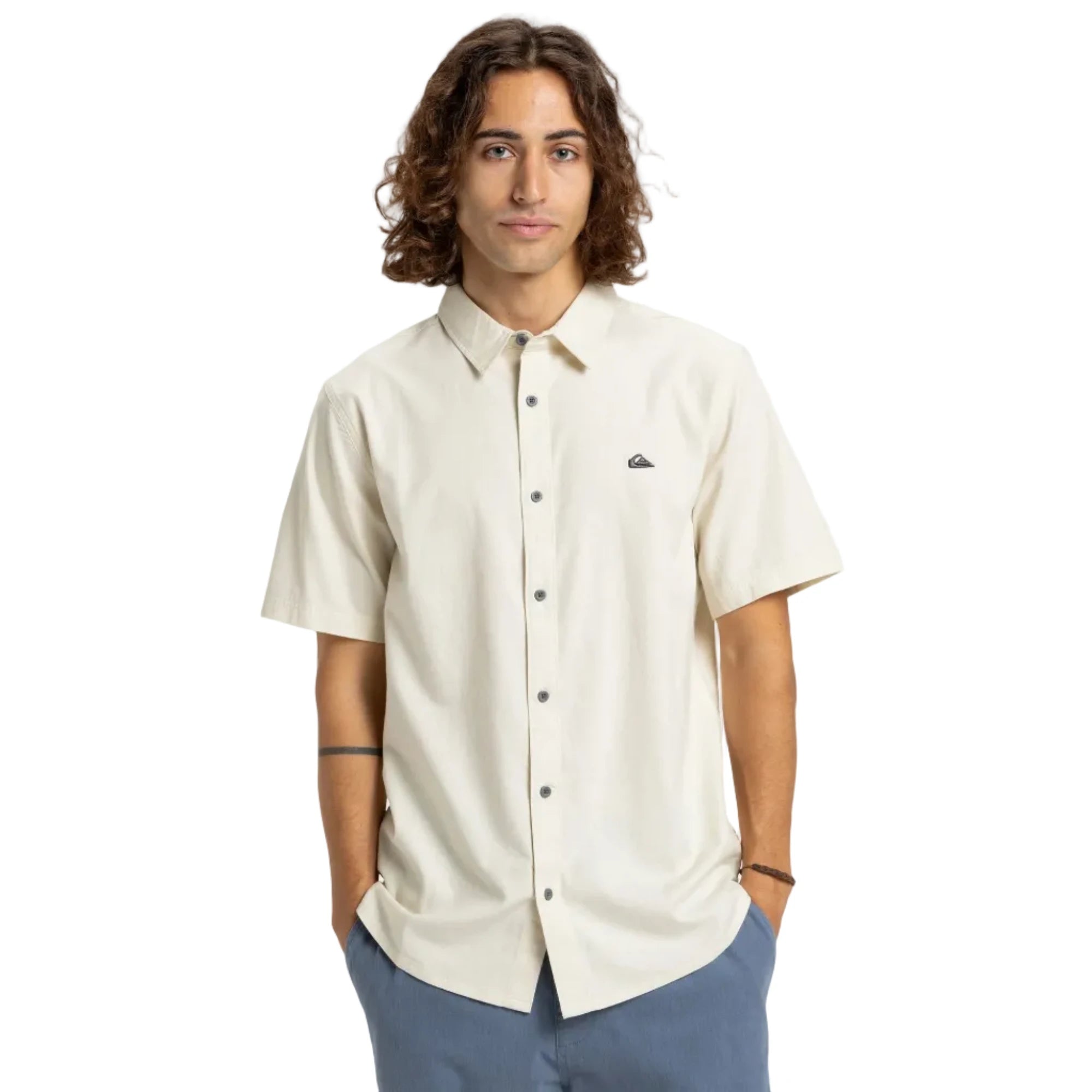 Quiksilver Premium Stretch T-shirt met korte mouwen voor heren - gebroken wit