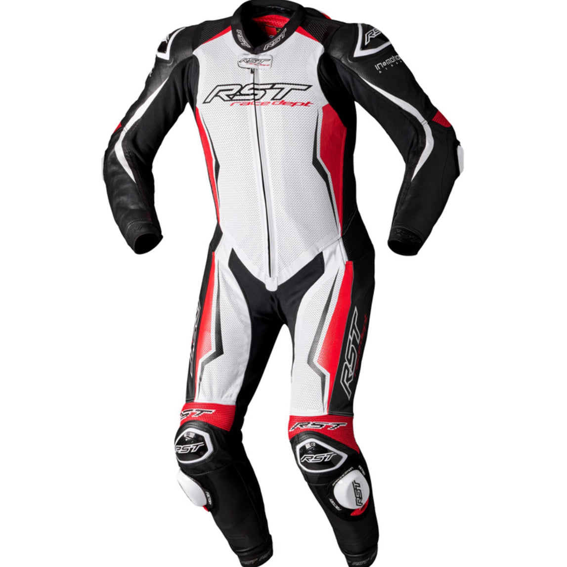 V4.1 Evo Kangaroo Airbag Men's Leather Suit - White/Red/Black