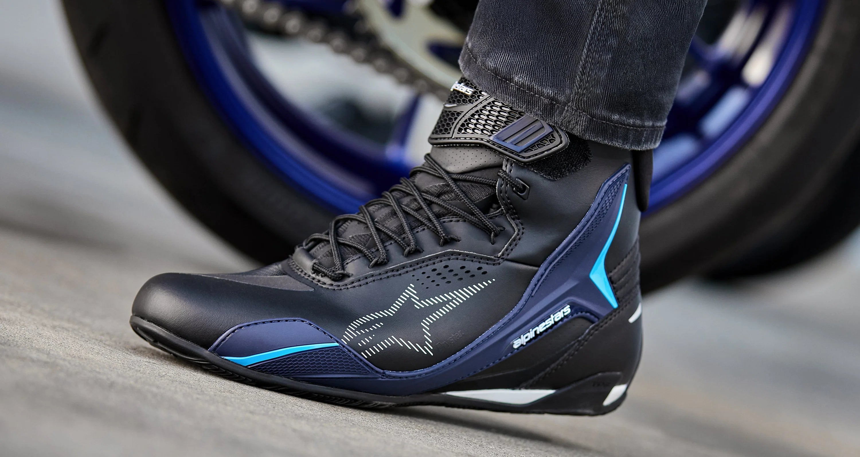 Faster-4 Drystar® Shoes - Black Night/Navy Cyan