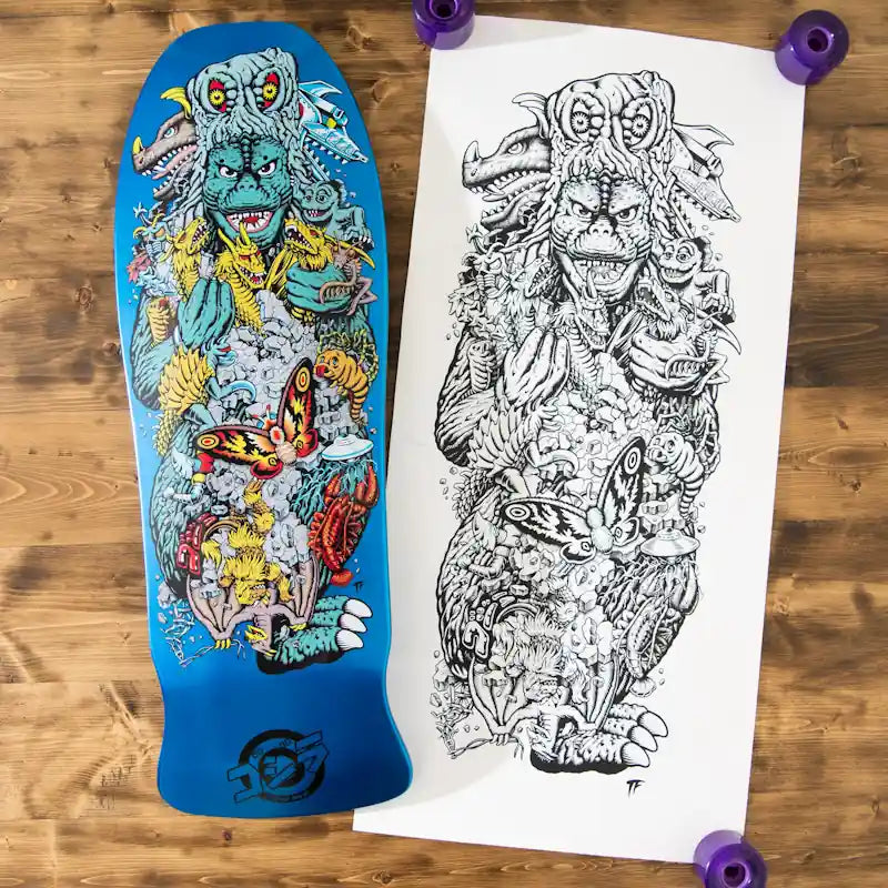 Planche de skate Santa Cruz X Godzilla Limited Edition Kaiju Roskopp Reissue 10,125 po x 30,2 po