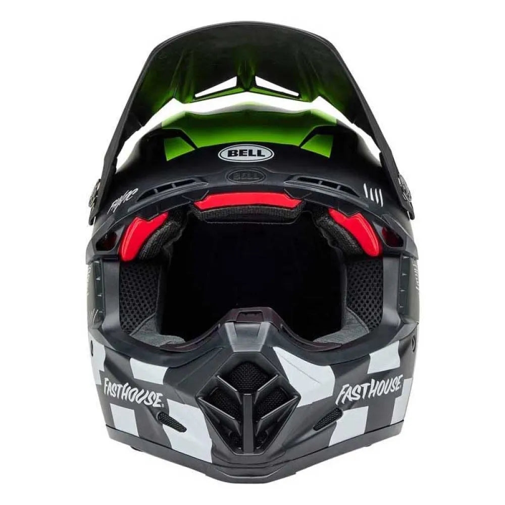 Bell Moto-9s Flex Helmet Fasthouse Smoke Bomb - Matte Gloss Black/Hi-Viz Yellow