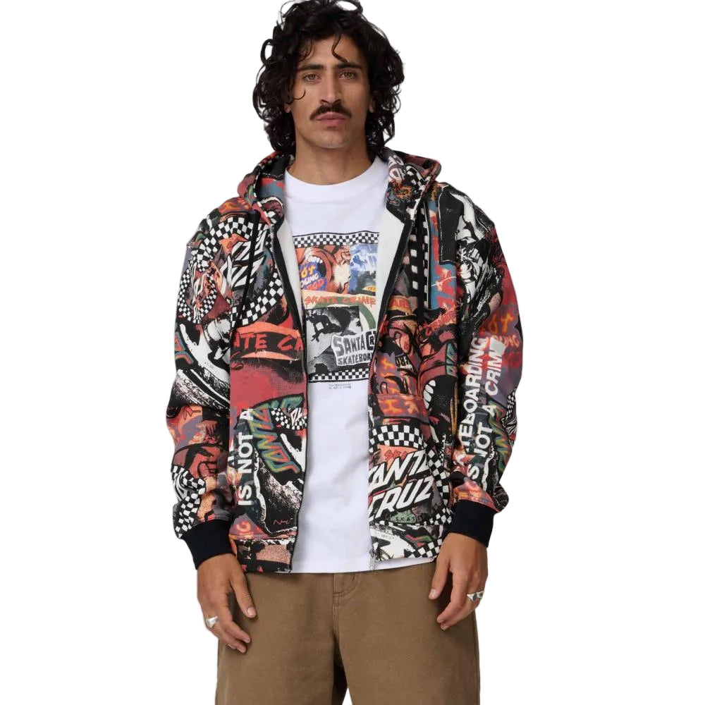 Santa Cruz Collage Zip Hoodie - Multi