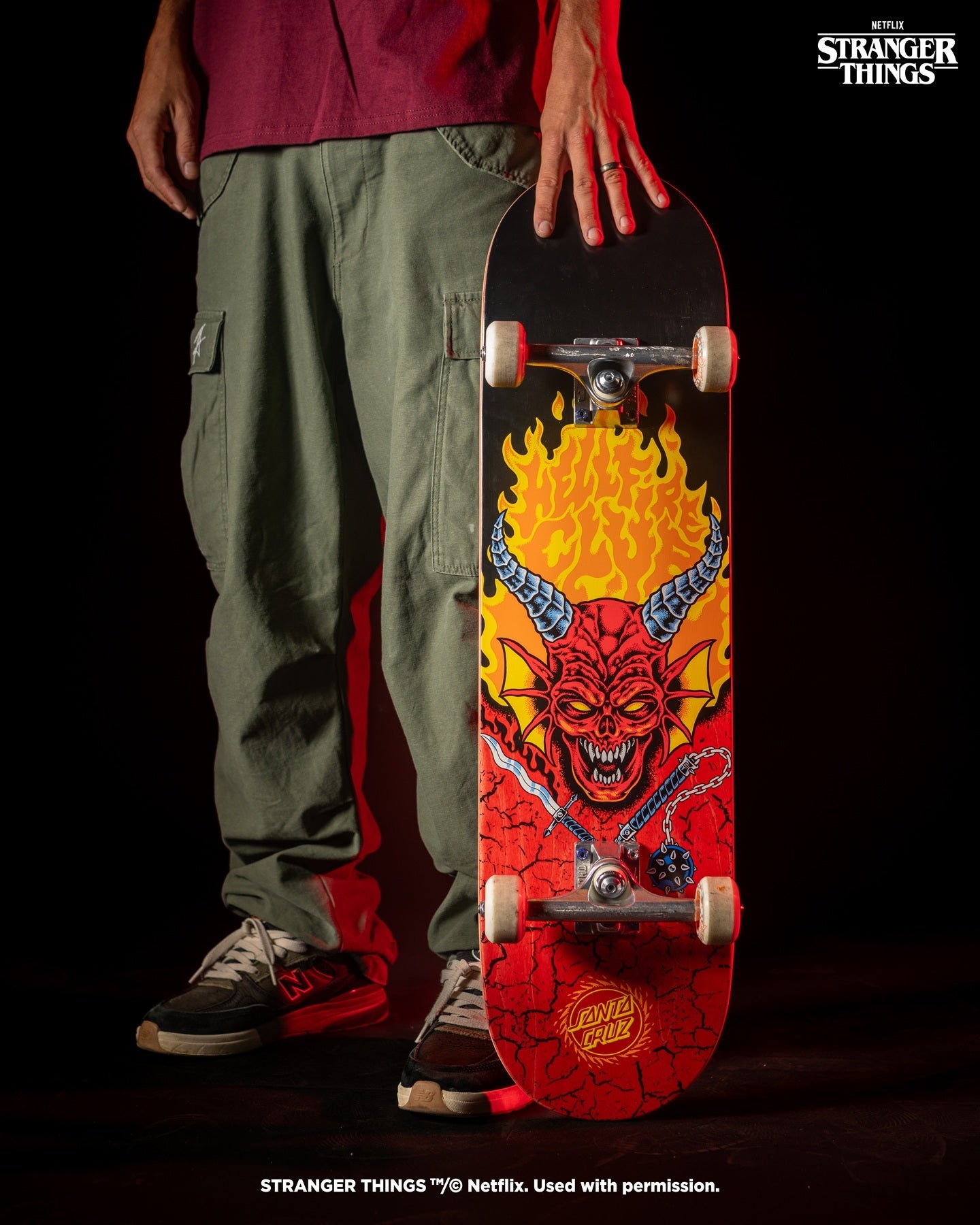 8,25 inch Stranger Things Hellfire Club Santa Cruz skateboarddeck