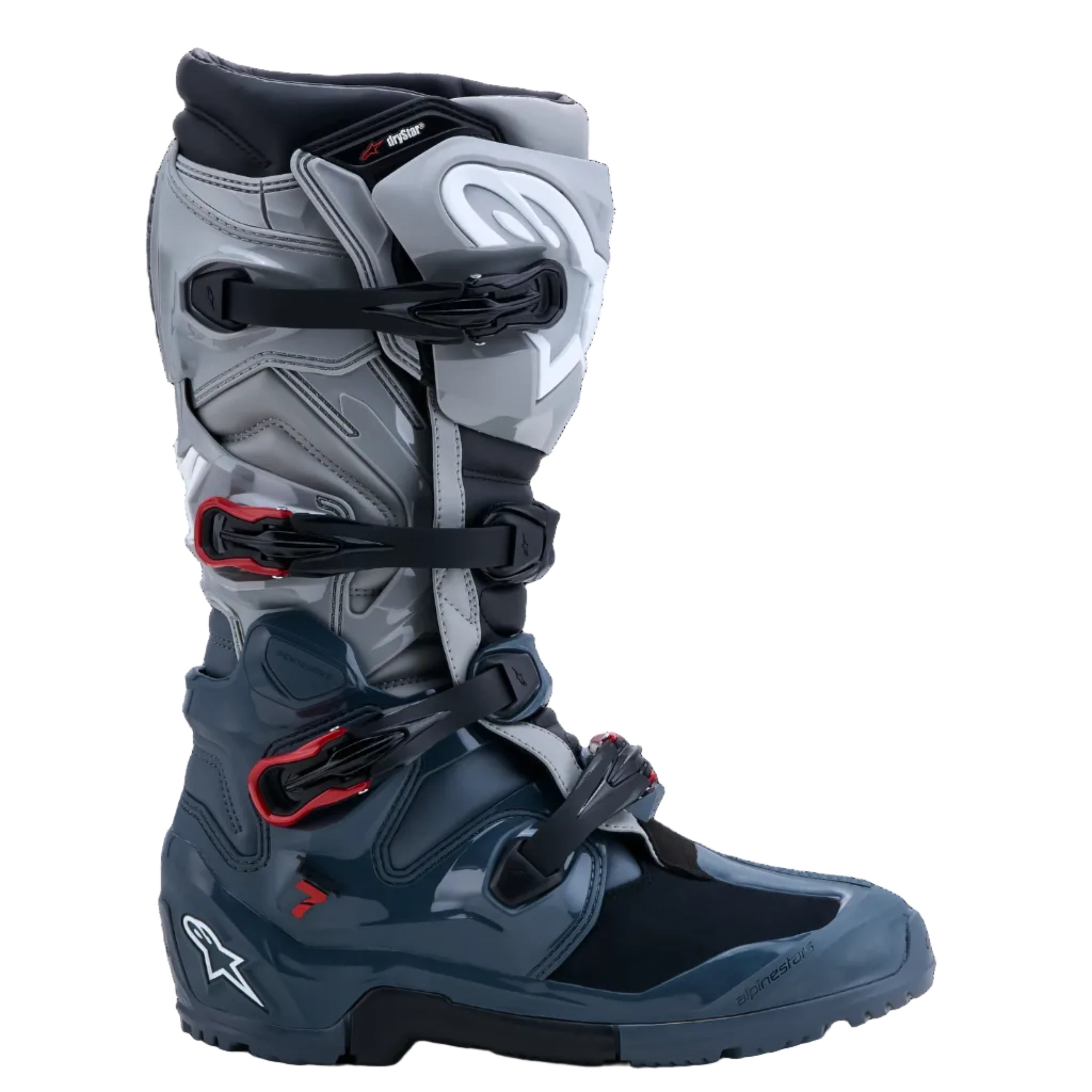 Alpinestars Tech 7 Enduro Drystar® Boots - Dark Gray/Mid Gray/Bright Red