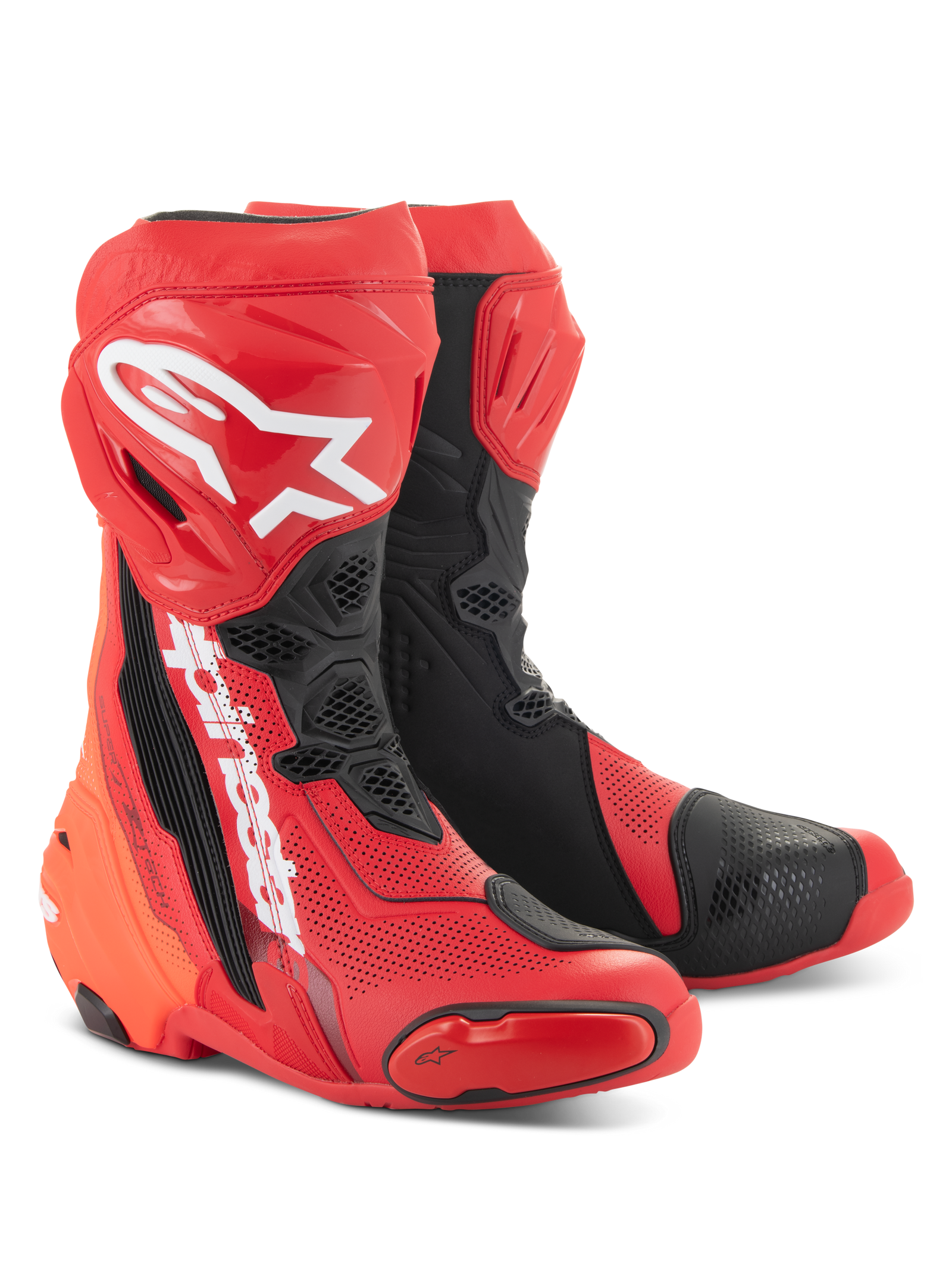 Bottes Supertech R ventilées - Rouge vif/Rouge fluo 