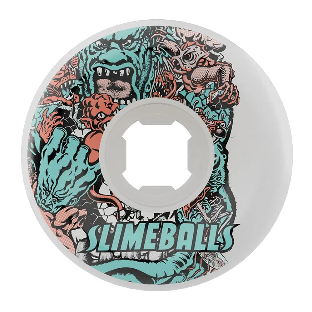 Slime Balls Rob Roskopp Five Reissue Full Combo 97a 56mm Wheels - White