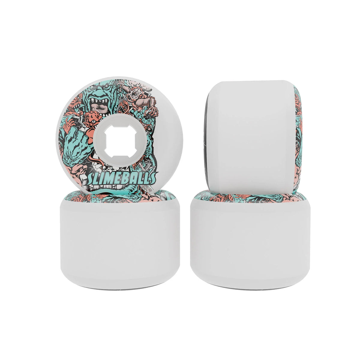 Slime Balls Rob Roskopp Five Reissue Full Combo 97a 56mm Wheels - White