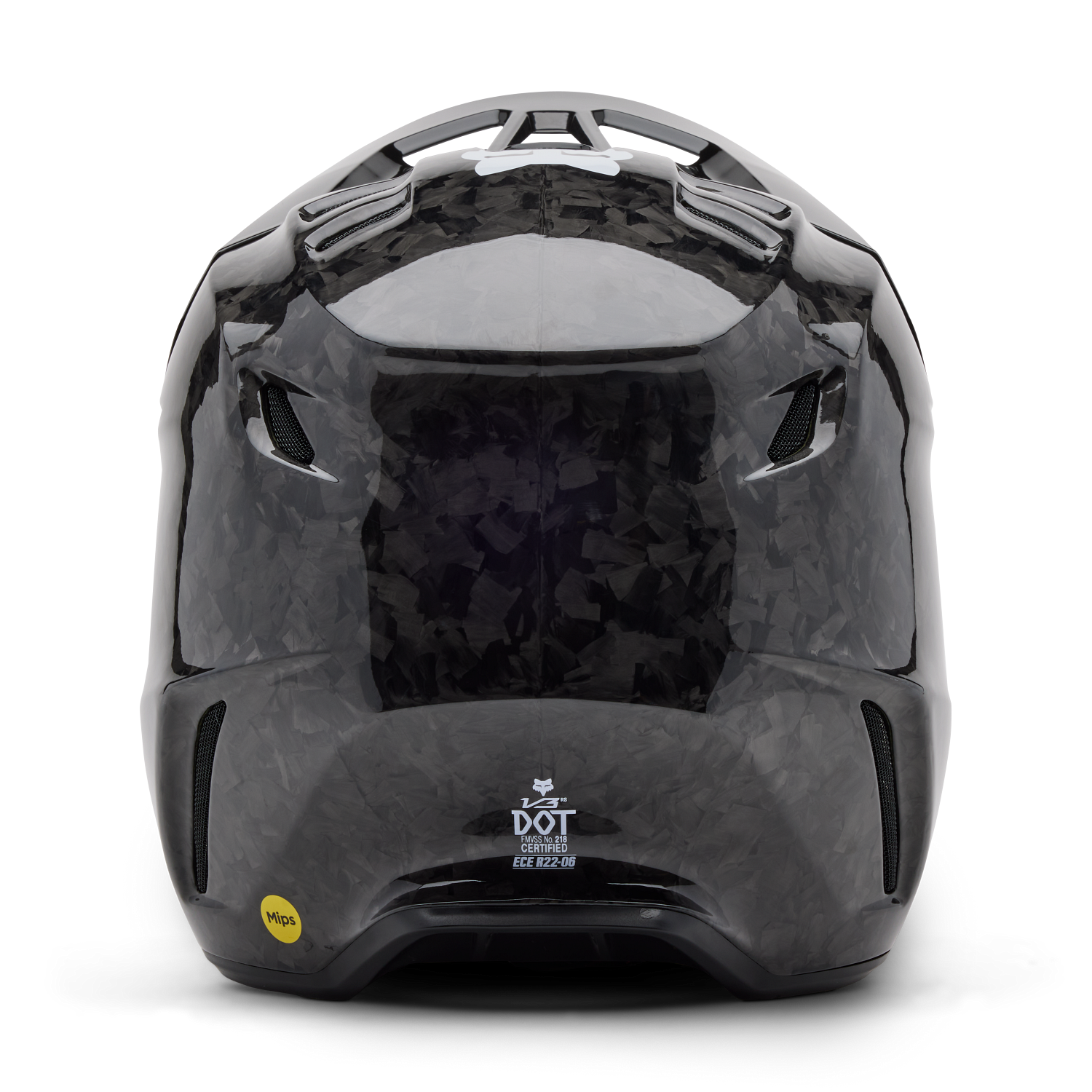 Fox V3 RS Carbon Solid Black Helmet