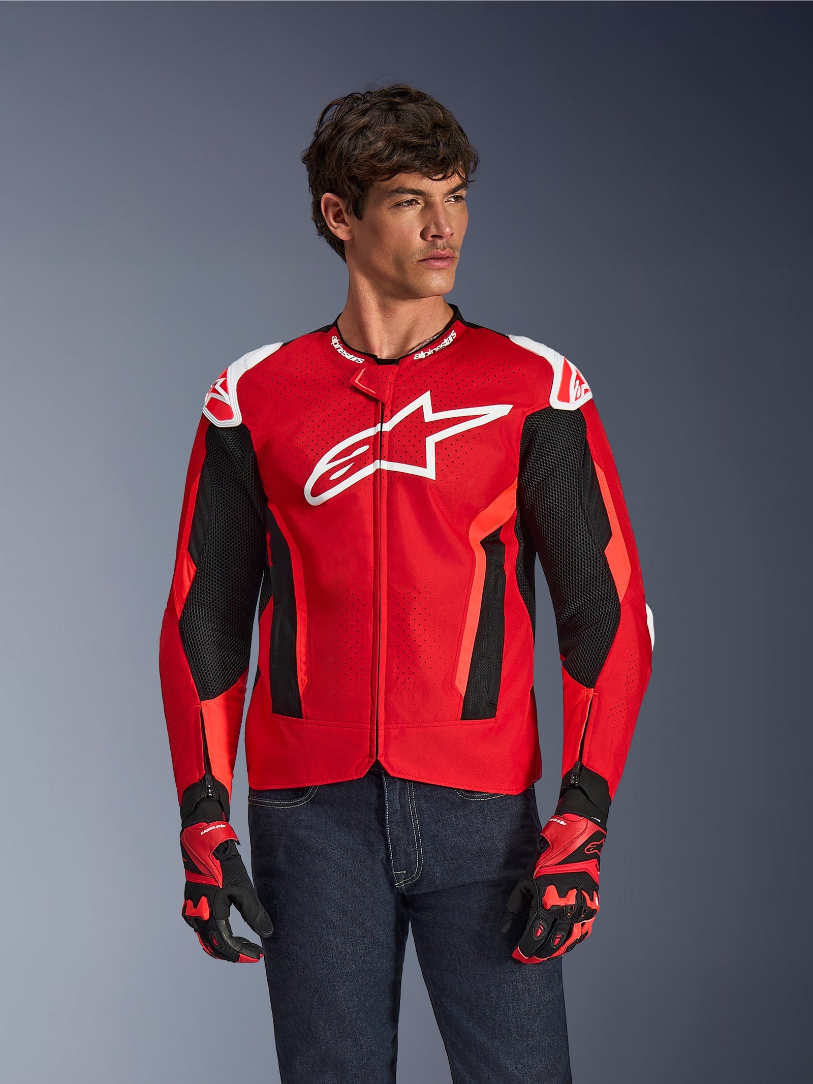 Alpinestars T-GP Air Jacket - Bright Red/Red Fluo/Black