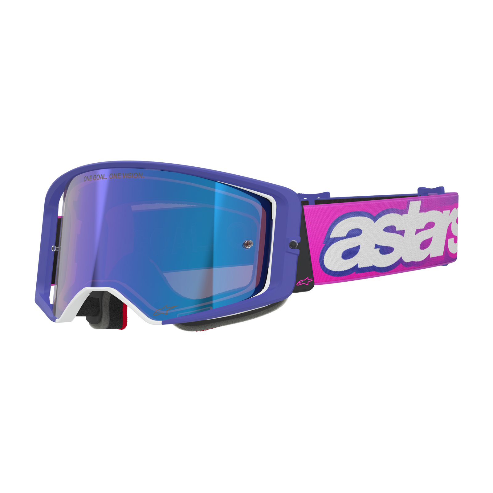 Alpinestars Supertech Corp Goggles Absolute Vision - Paars Fluo Roze Spiegelblauw 