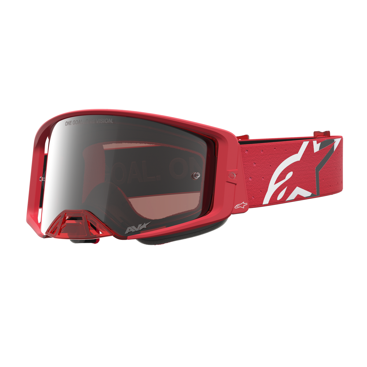 Alpinestars Supertech Vesta Goggle - Red Fluo/Chrome/Mirror Silver