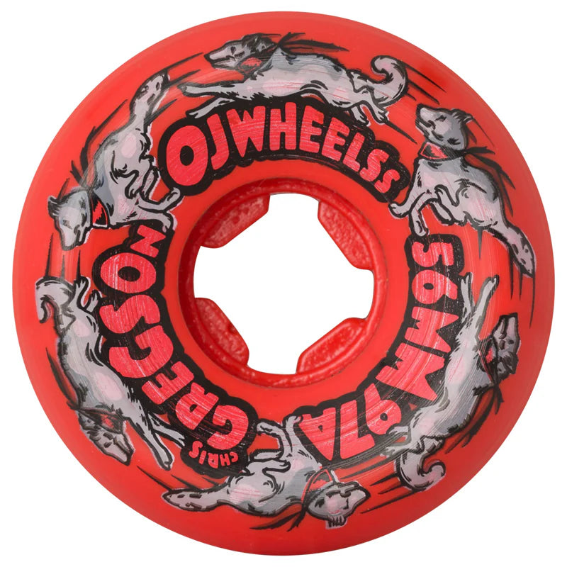 OJ 56mm Gregson Masher II 50/50 Split Elite Red Black Mini Combo 97a Skateboard Wheels