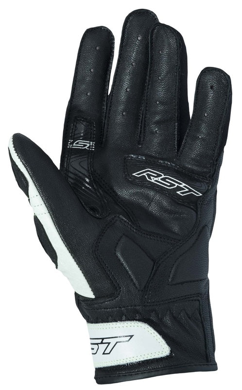 RST Stunt III Leather/Textile CE Gloves - White