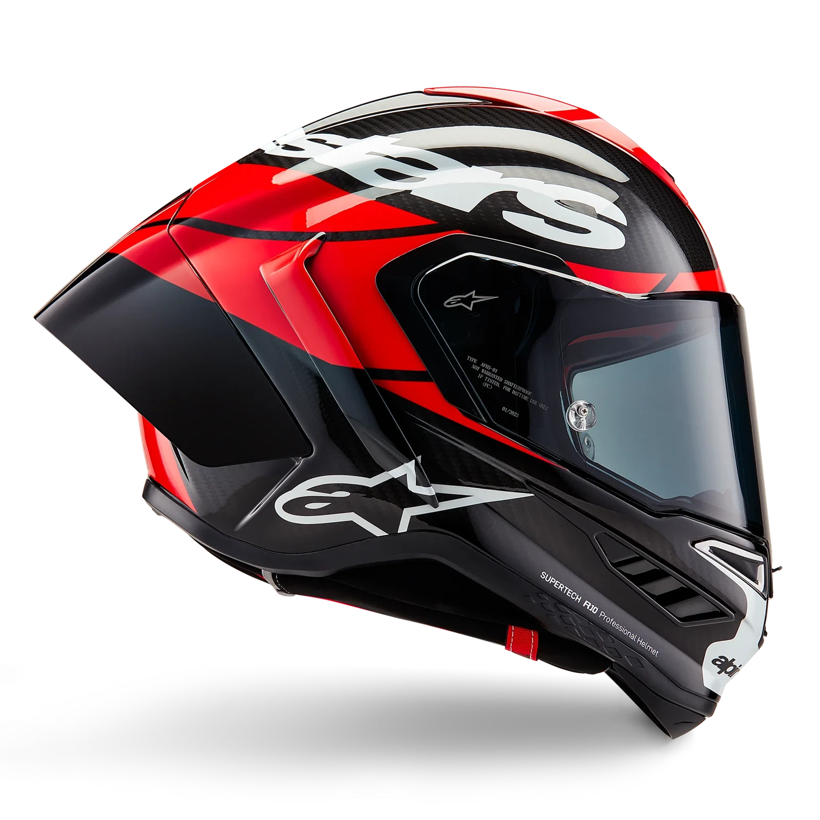 Alpinestars Supertech R10 Element Helmet - Black/Carbon Bright Red/White Glossy
