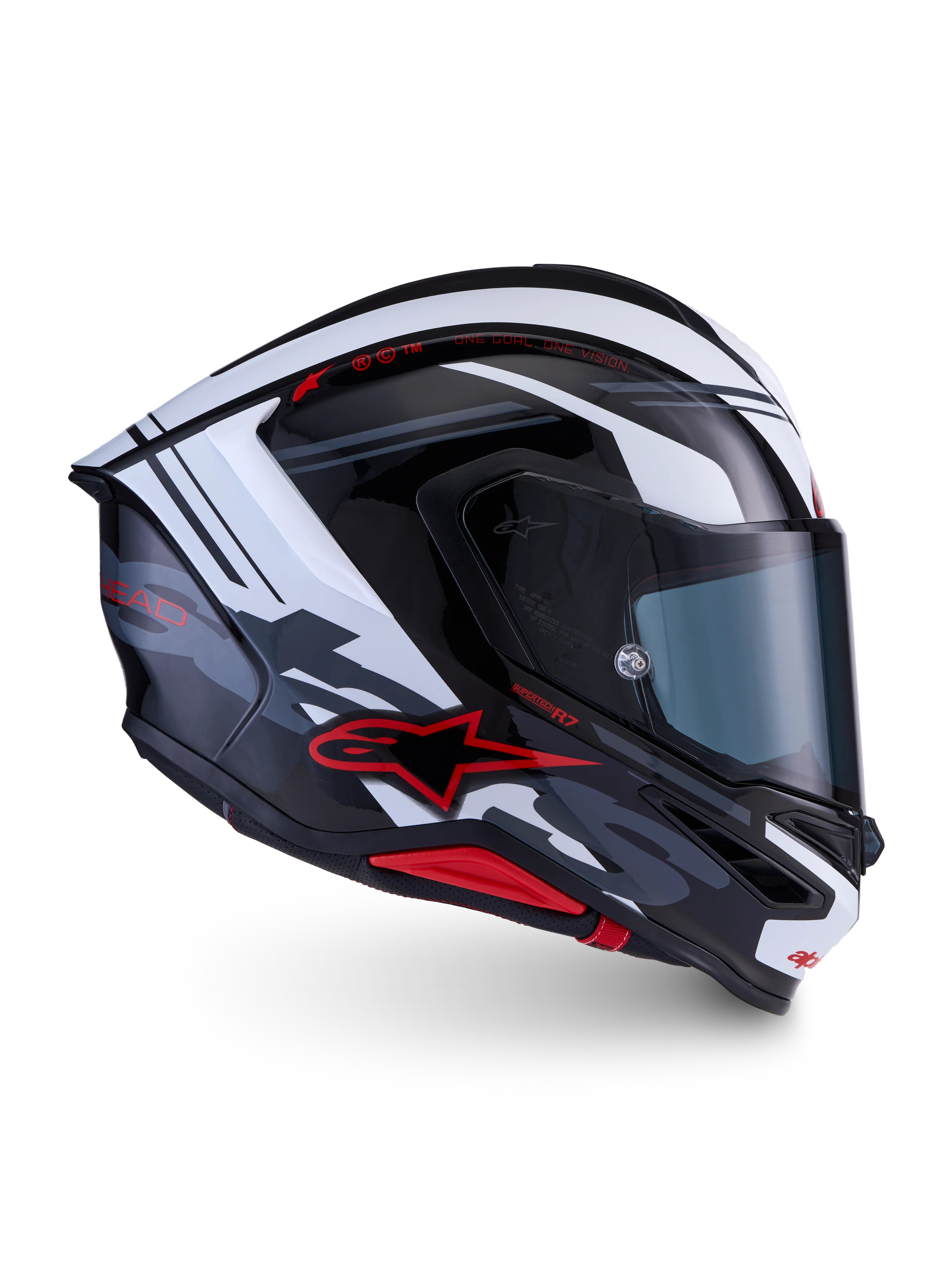 Alpinestars S-R7 A-Core Helmet - Red/White/Red Glossy