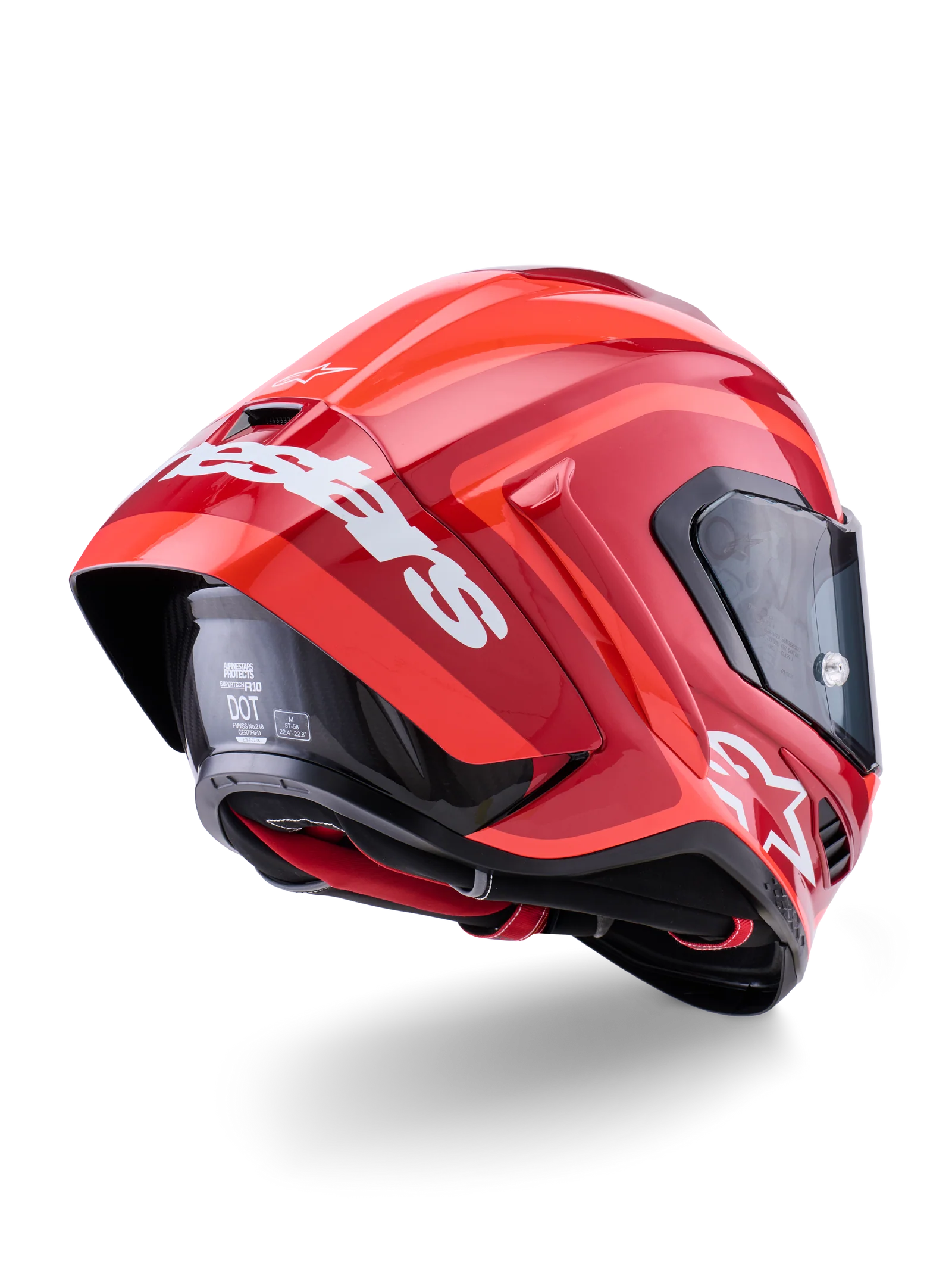 Alpinestars Supertech R10 Arius Helmet - Black/White/Double Red Glossy