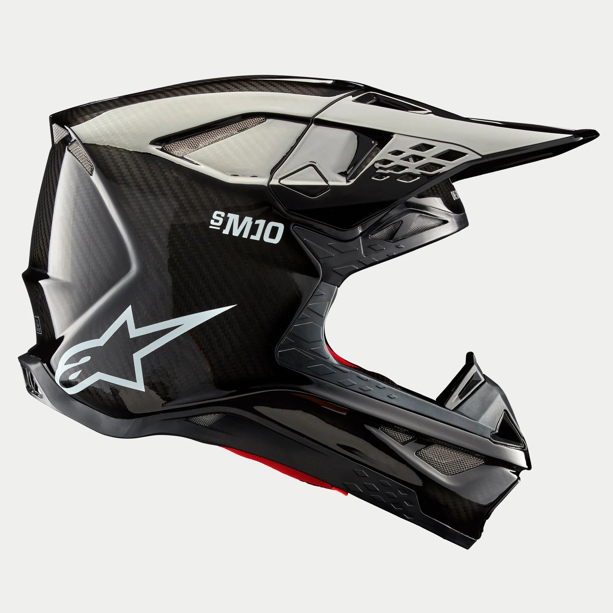 Alpinestars Supertech S-M10 Solid Helmet - Black/Glossy Carbon