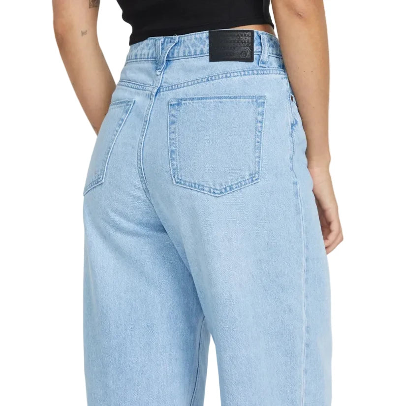 Volcom Stoned Boyfriend High Rise Jeans - Blue Bird