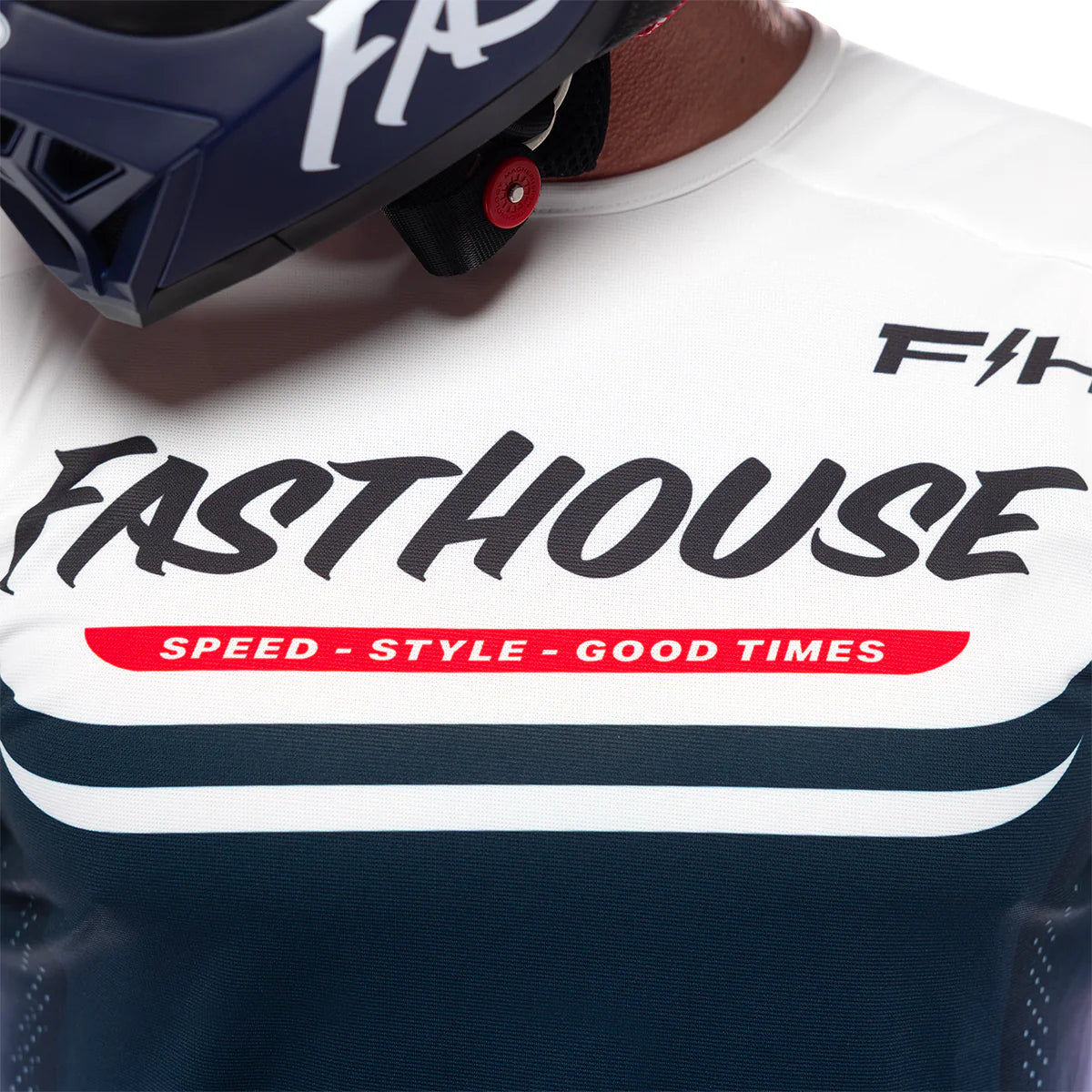 Fasthouse Helix Circuit-shirt - Marineblauw/Wit/Rood