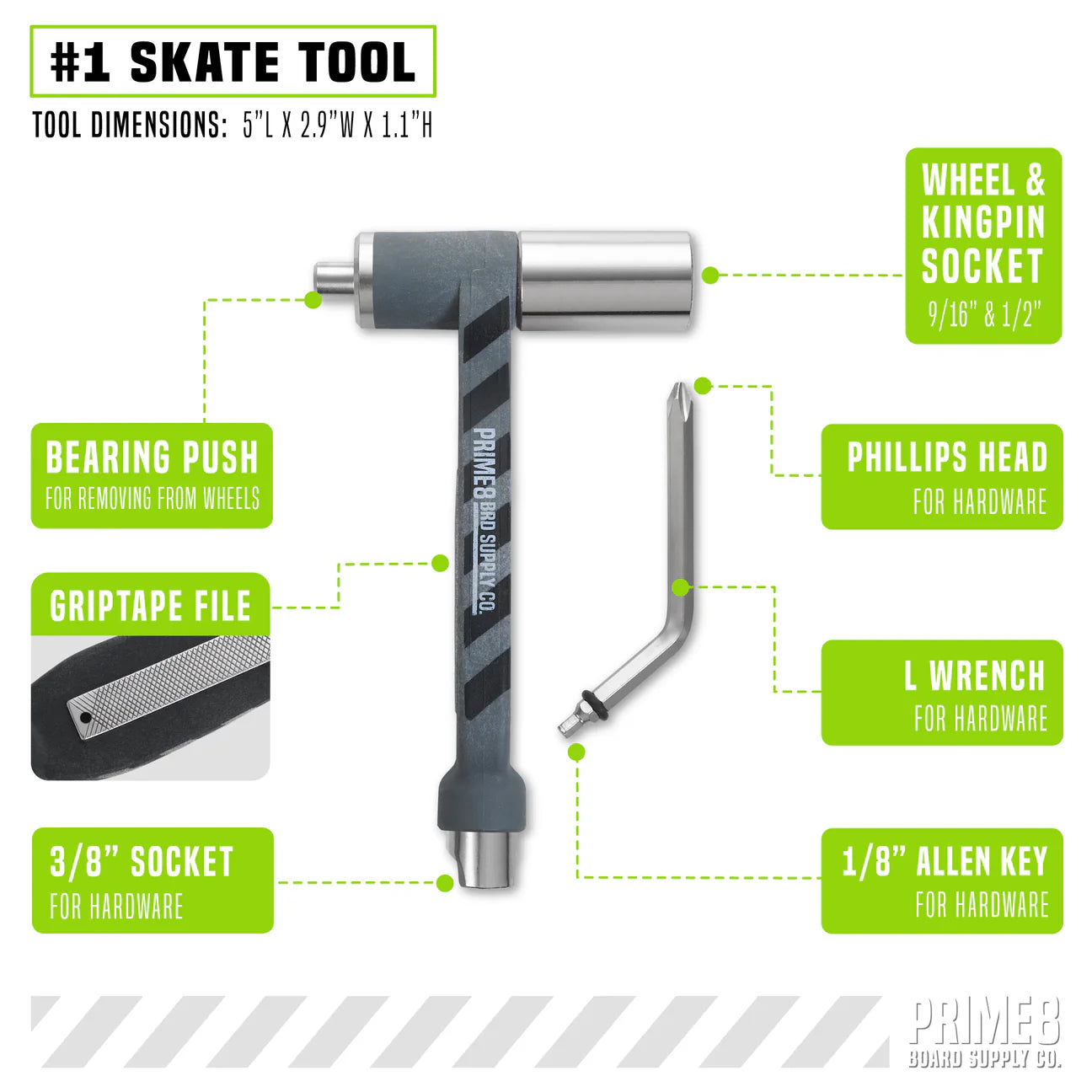 Prime 8 Premium Skate Tool - Zwart