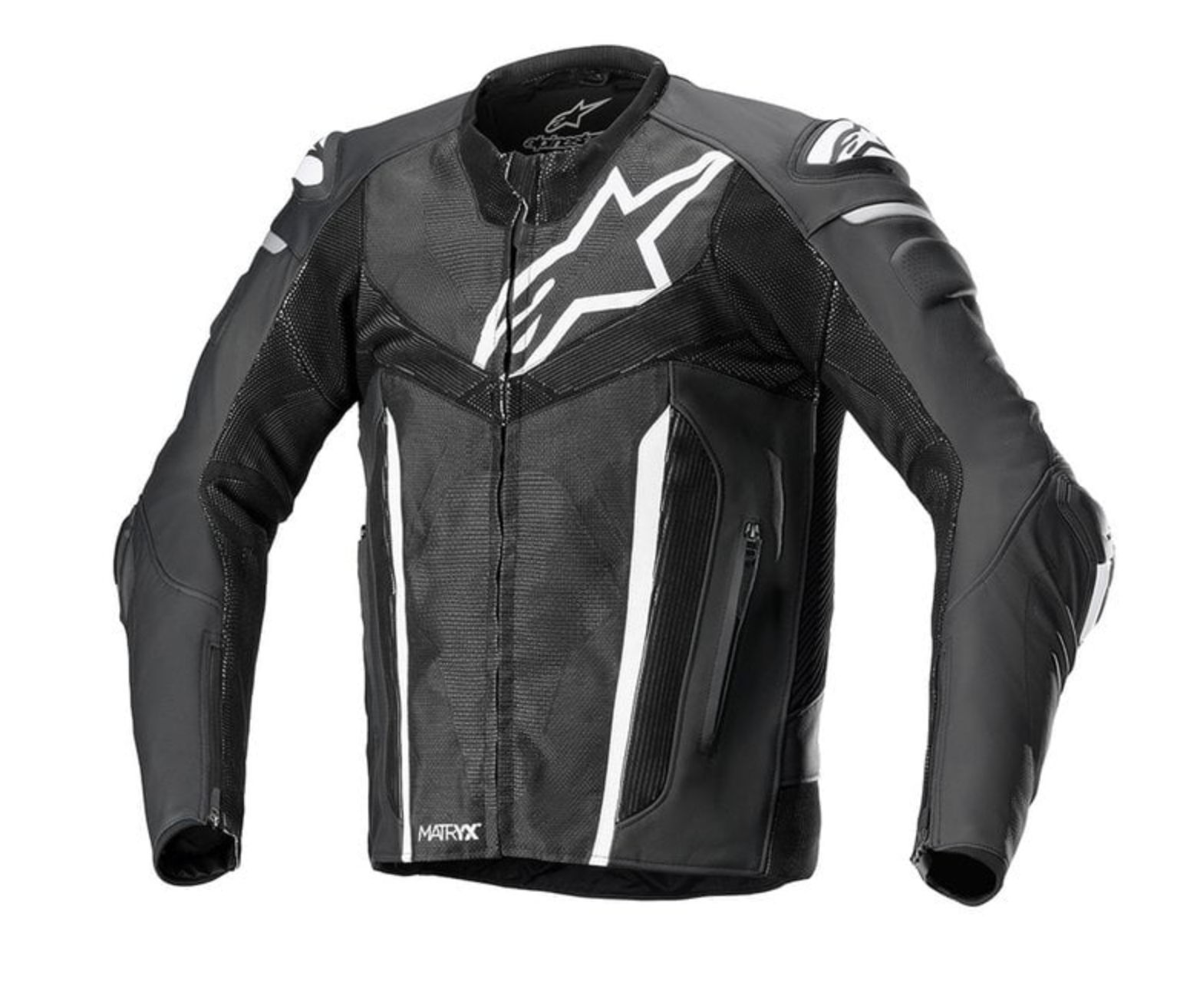 Fusion Leather Jacket - Black/White/Metallic Gray